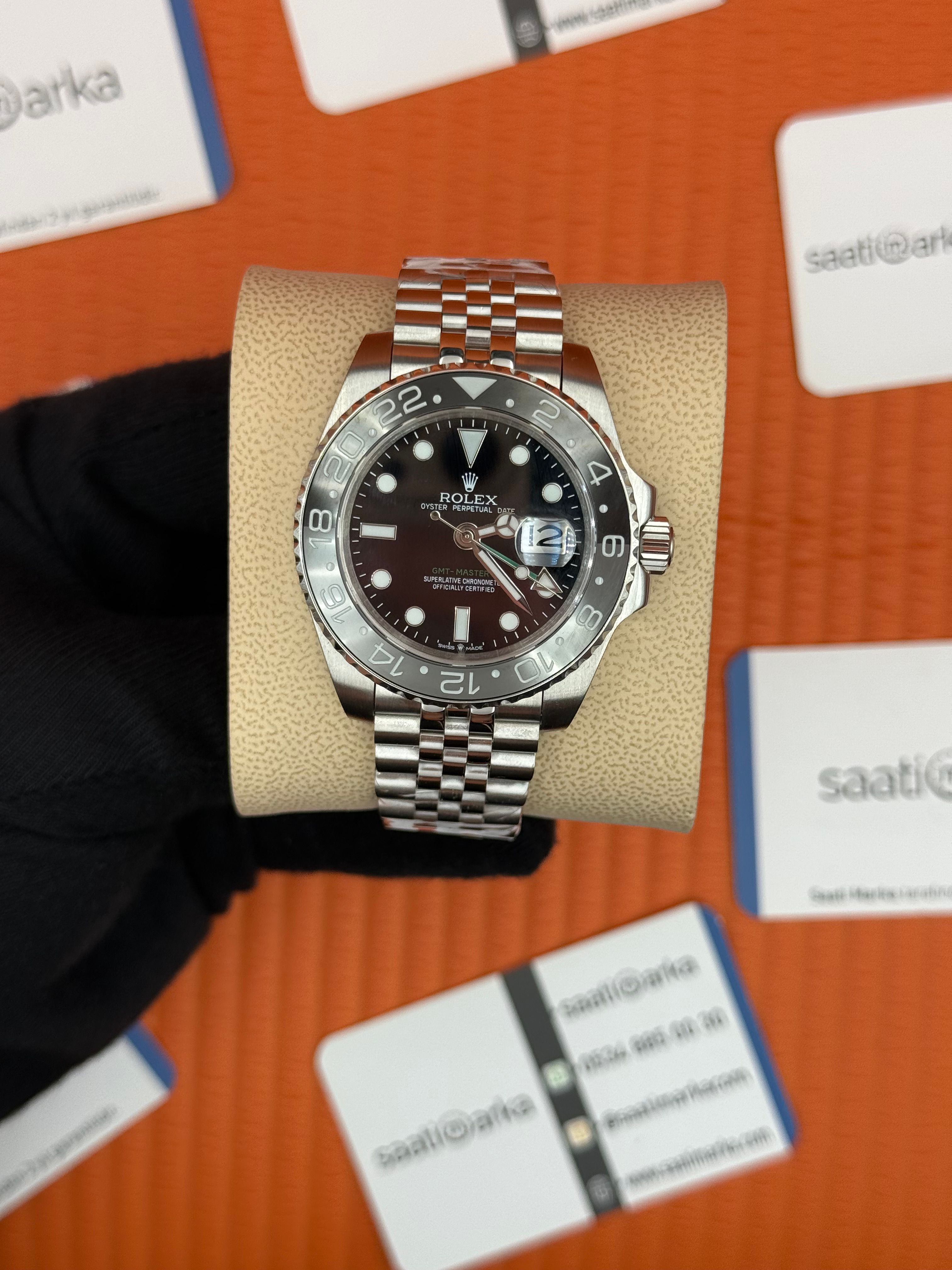 ROLEX Gmt Master Bruce Wayne black dial black gri bezel jubilee 40mm