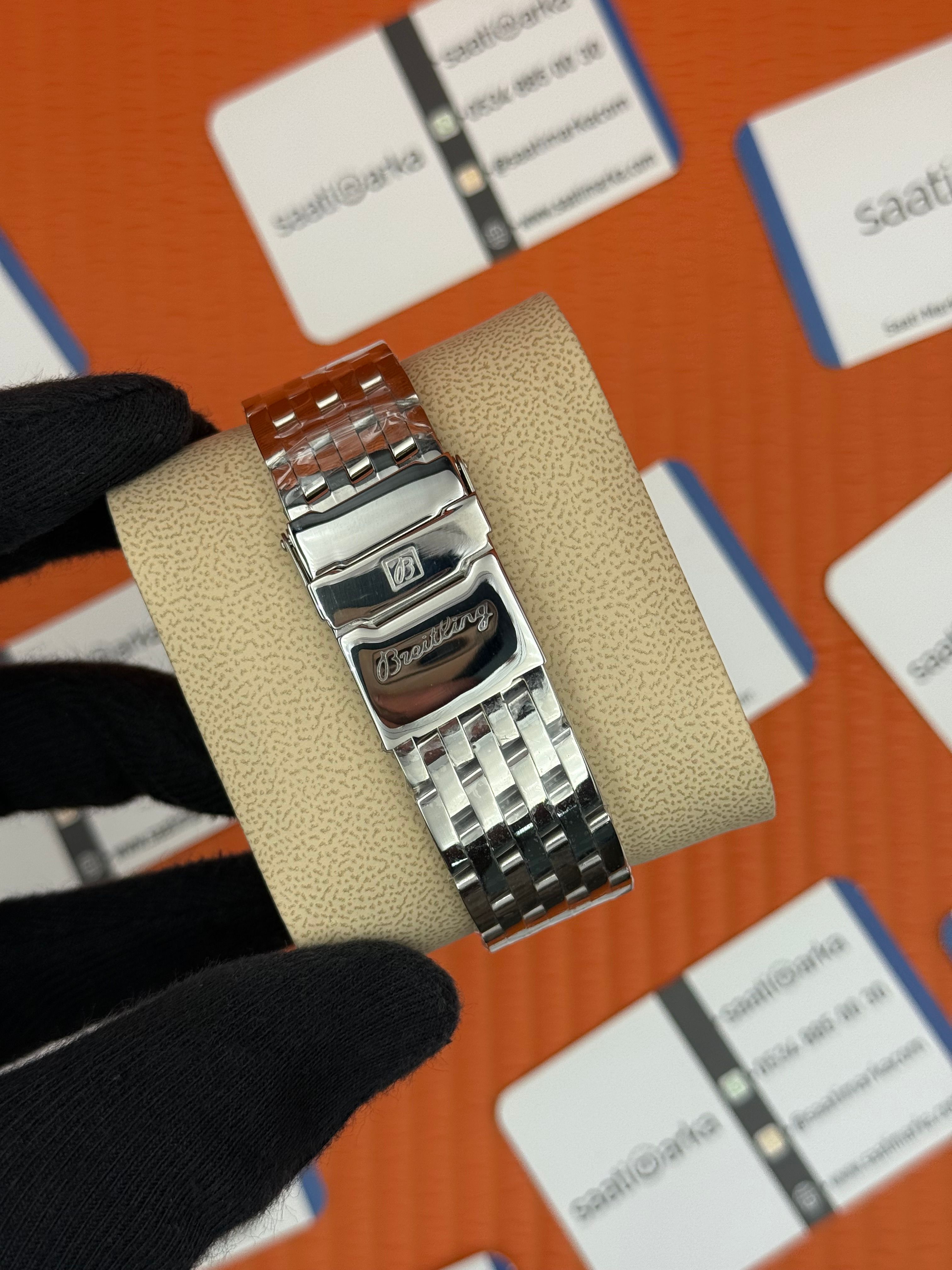 BREITLING Navitimer siyah kadran çelik kasa-kordon