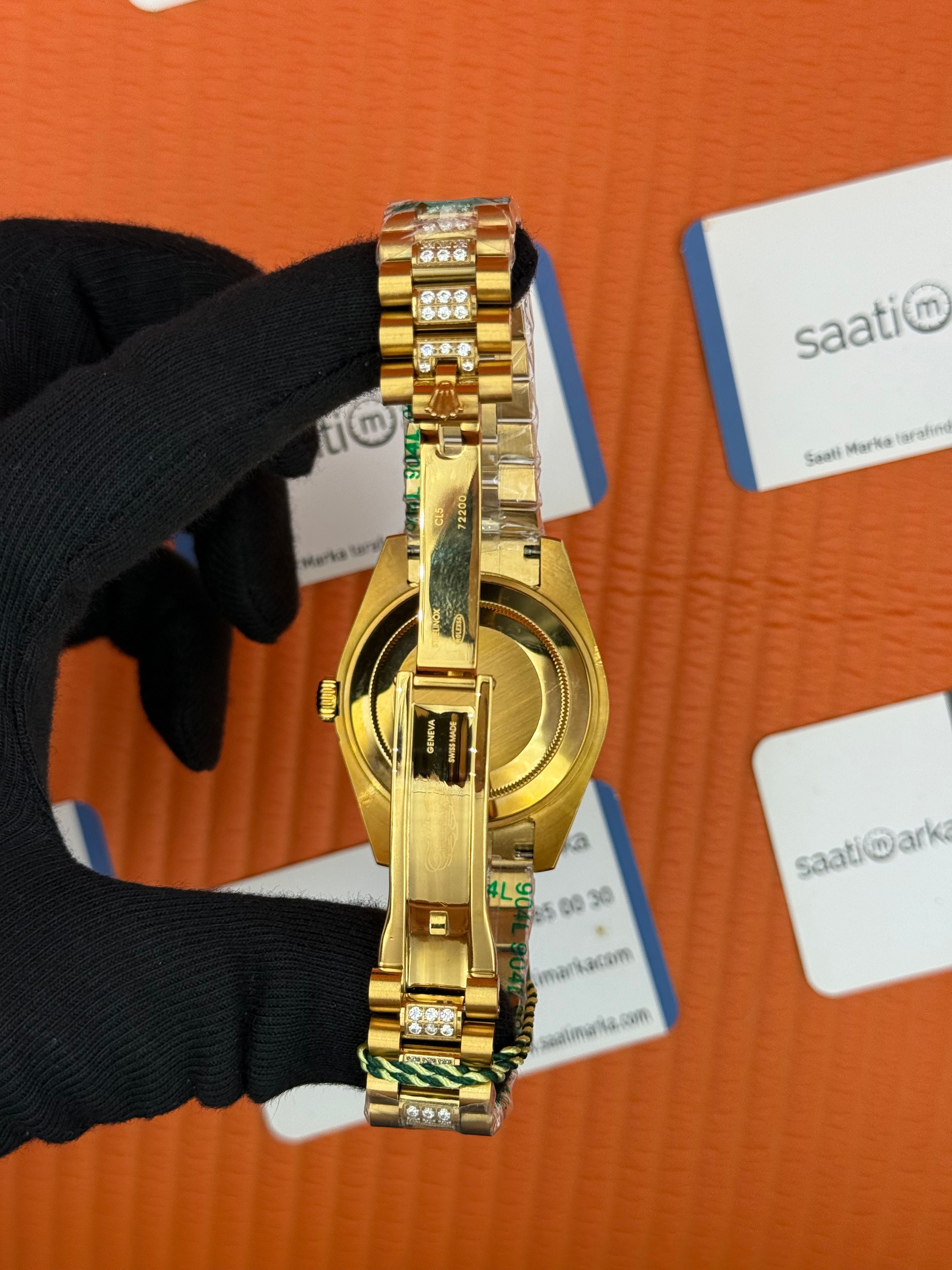 ROLEX Datejust taşlı kasa kordon gold