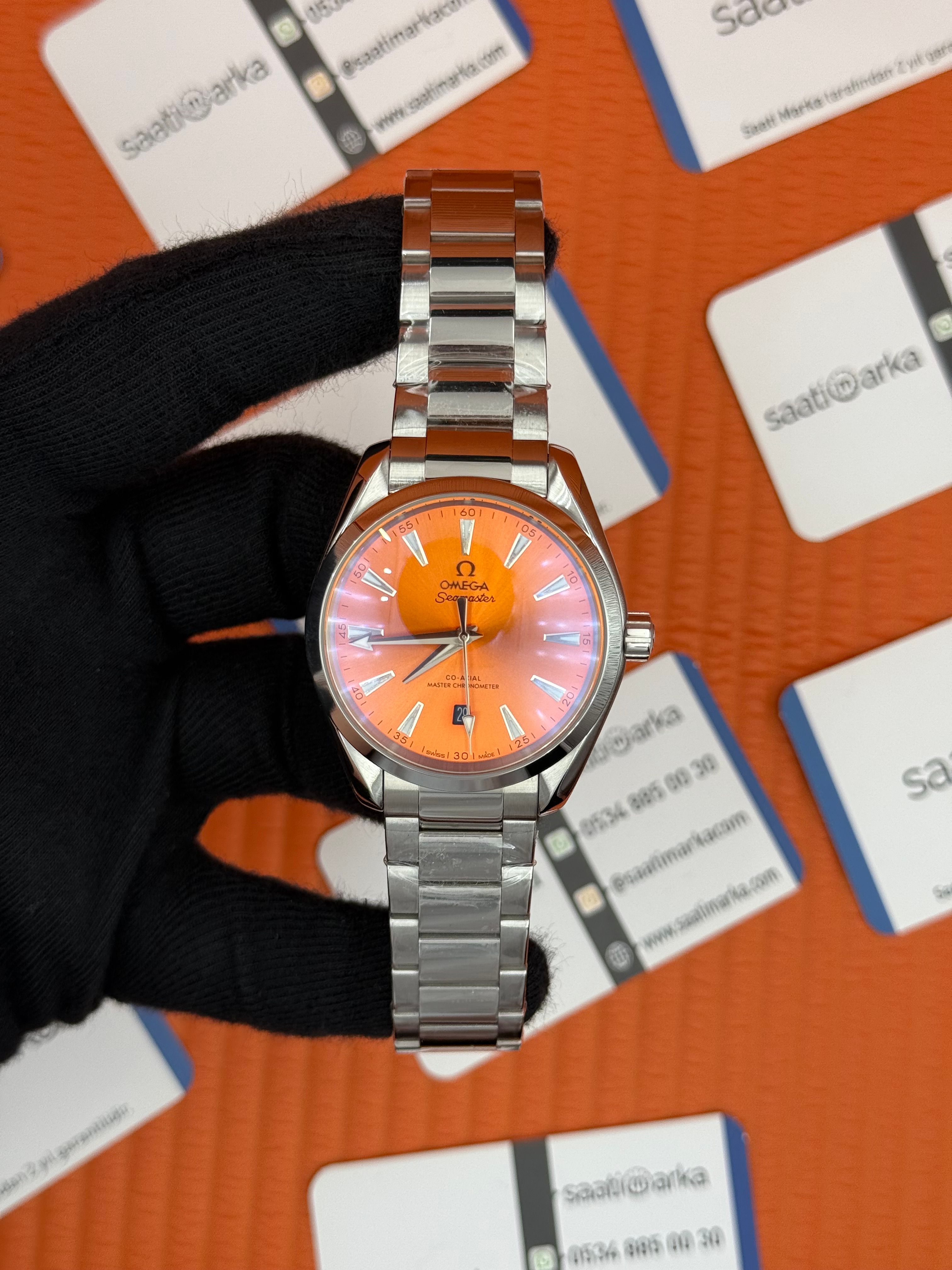 OMEGA SEAMASTER AQUA TERRA TURUNCU KADRAN OTOMATİK MEKANİZMA ÇELİK KORDON KASA 