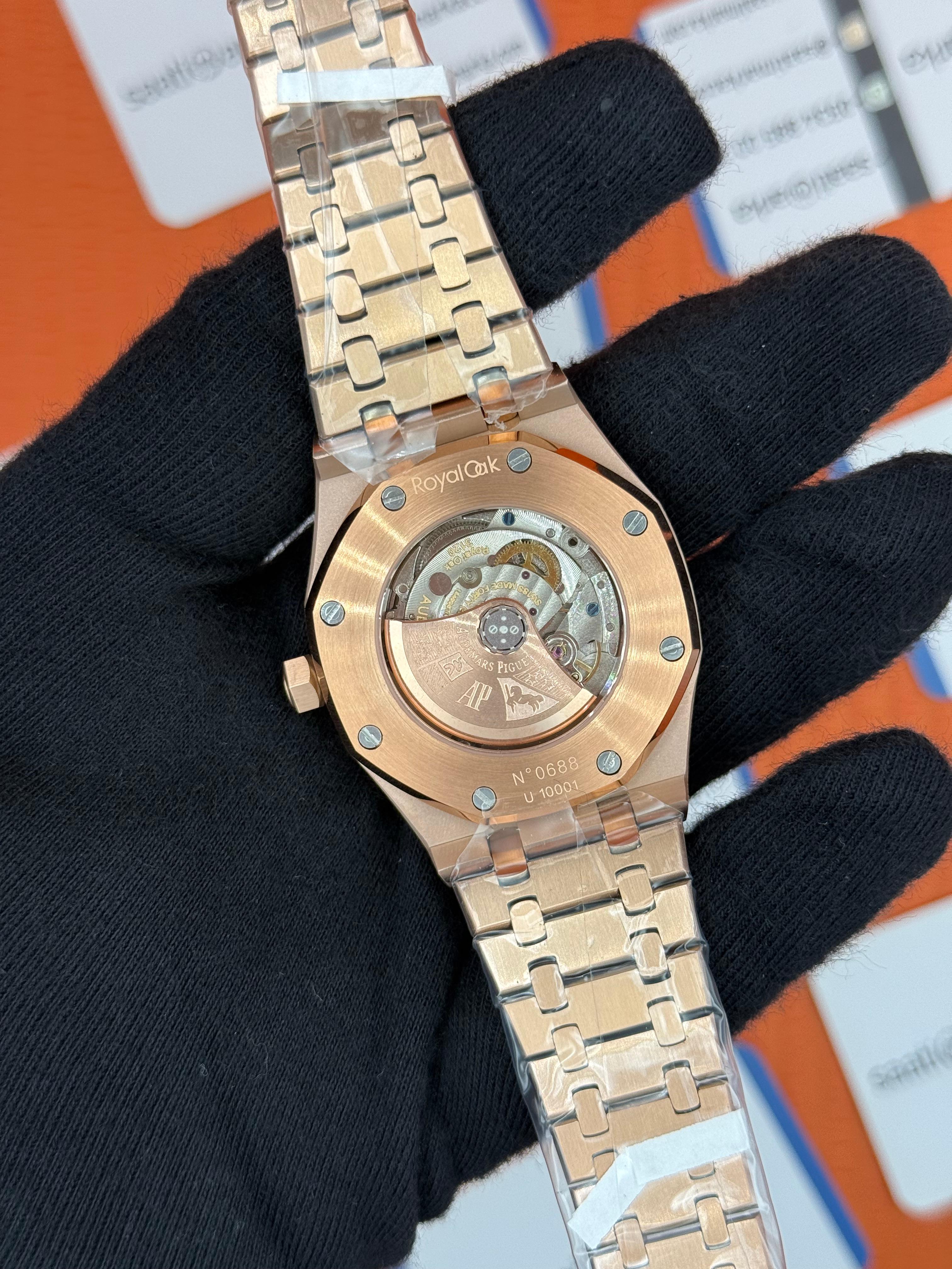 AUDEMARS PİGUET ROYAL OAK MAVİ KADRAN ROSE KASA KORDON OTOMATİK MEKANİZMA 