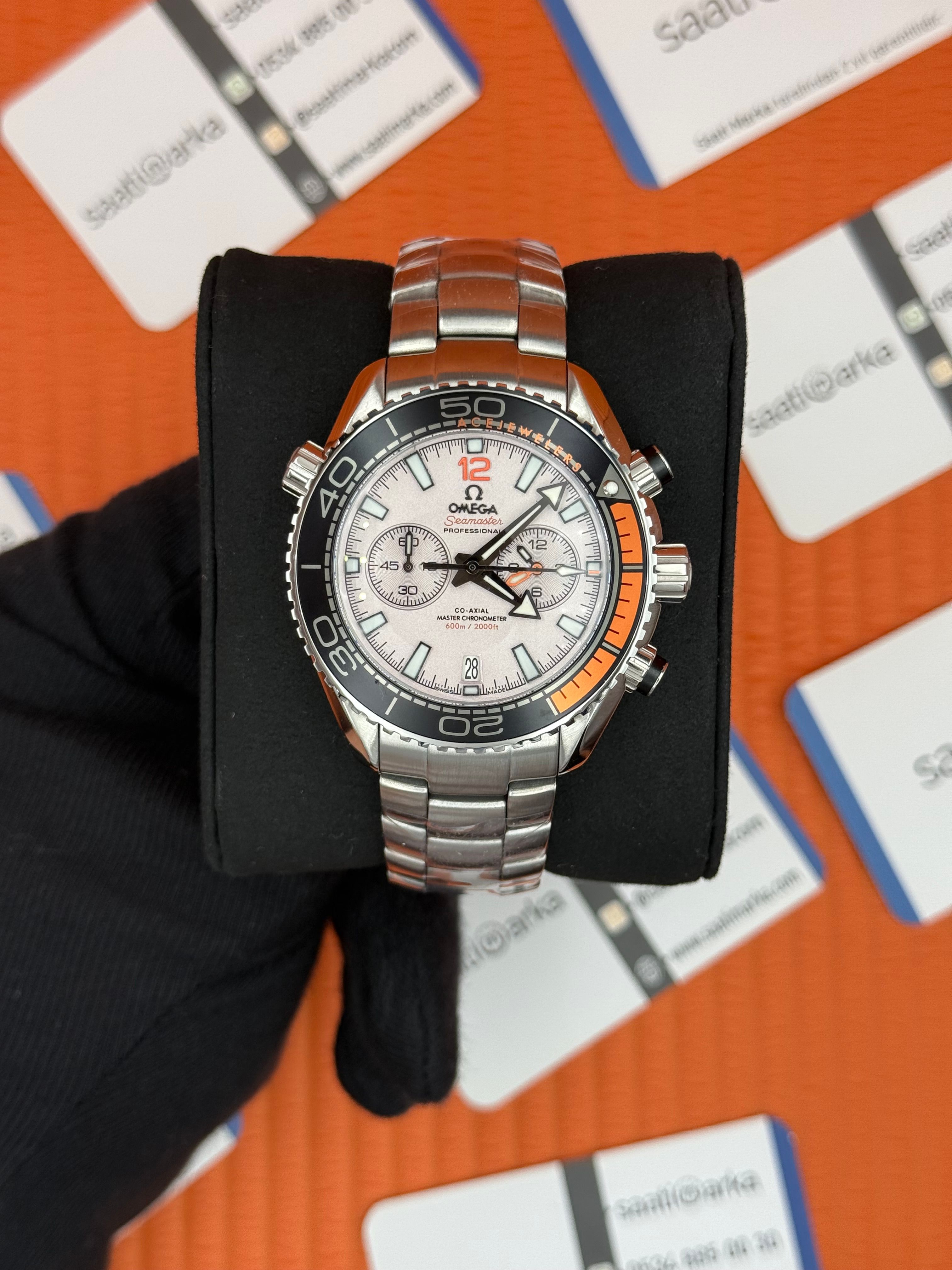 OMEGA SEAMSTER CHRONOMETER SİYAH TURUNCU BEZEL ÇELİK KASA KORDON 