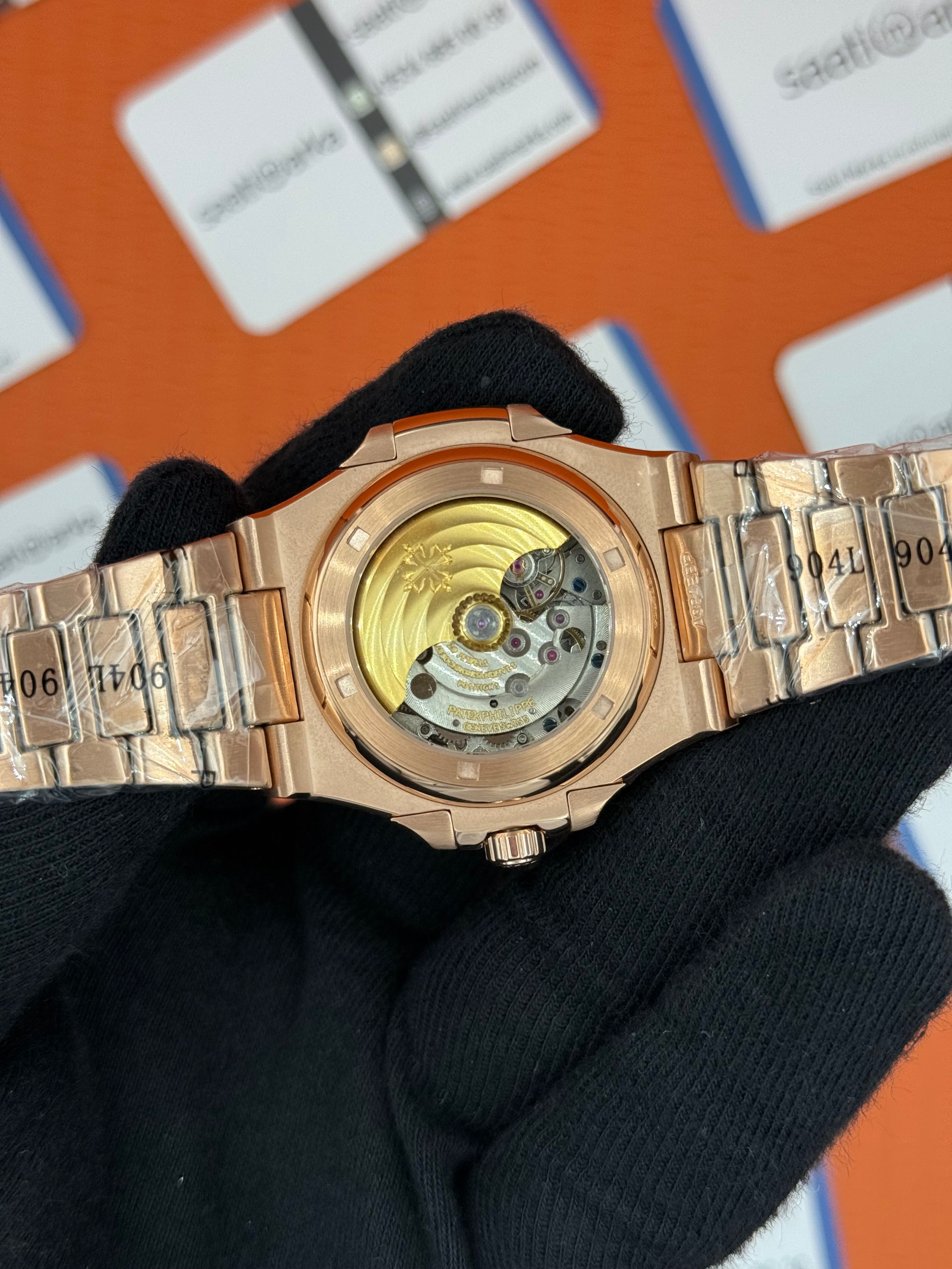 PATEK PHILIPPE nautilus beyaz kadran rose kasa-kordon