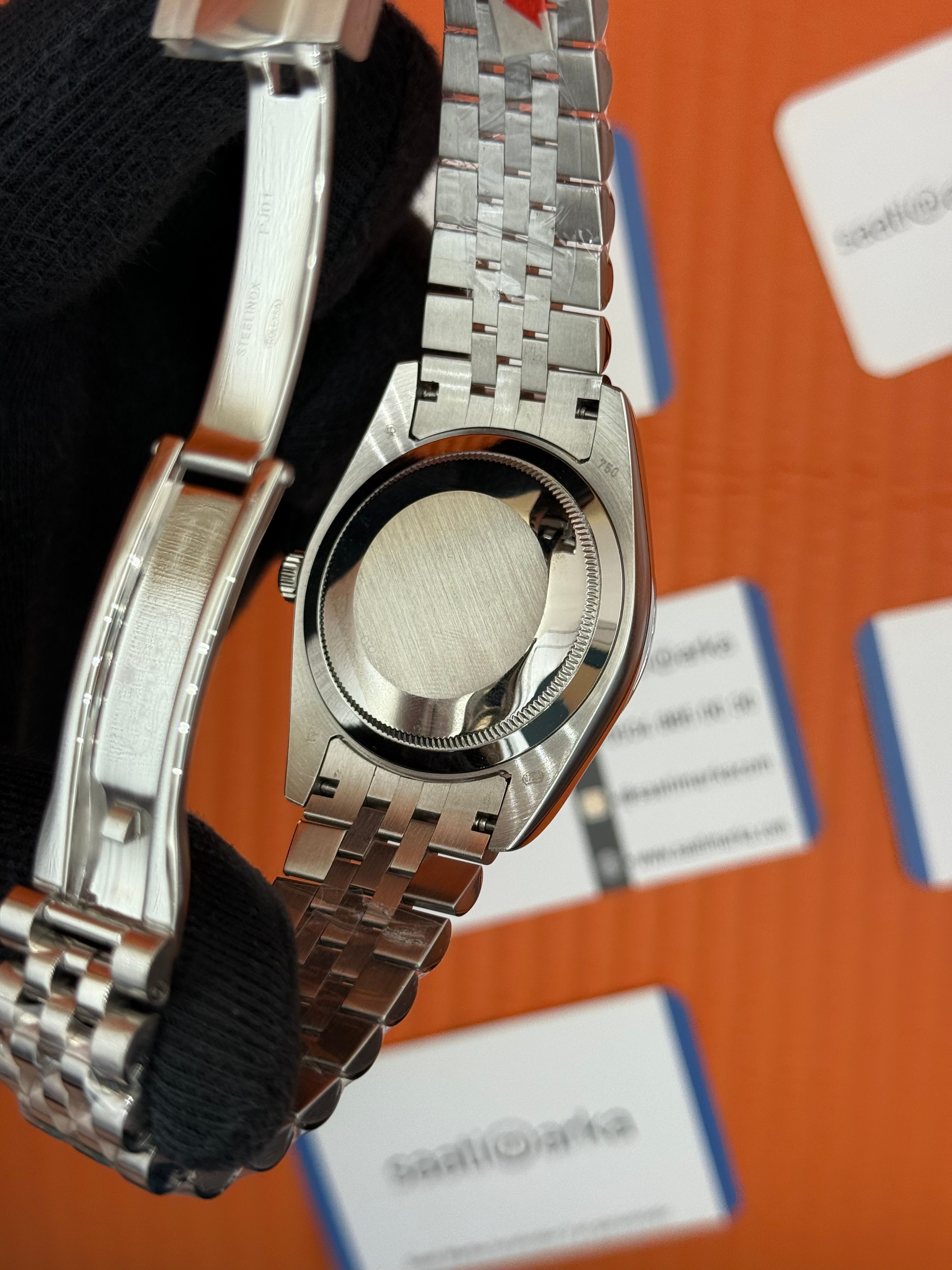ROLEX Datejust baget taşlı black dial silver jubilee kordon
