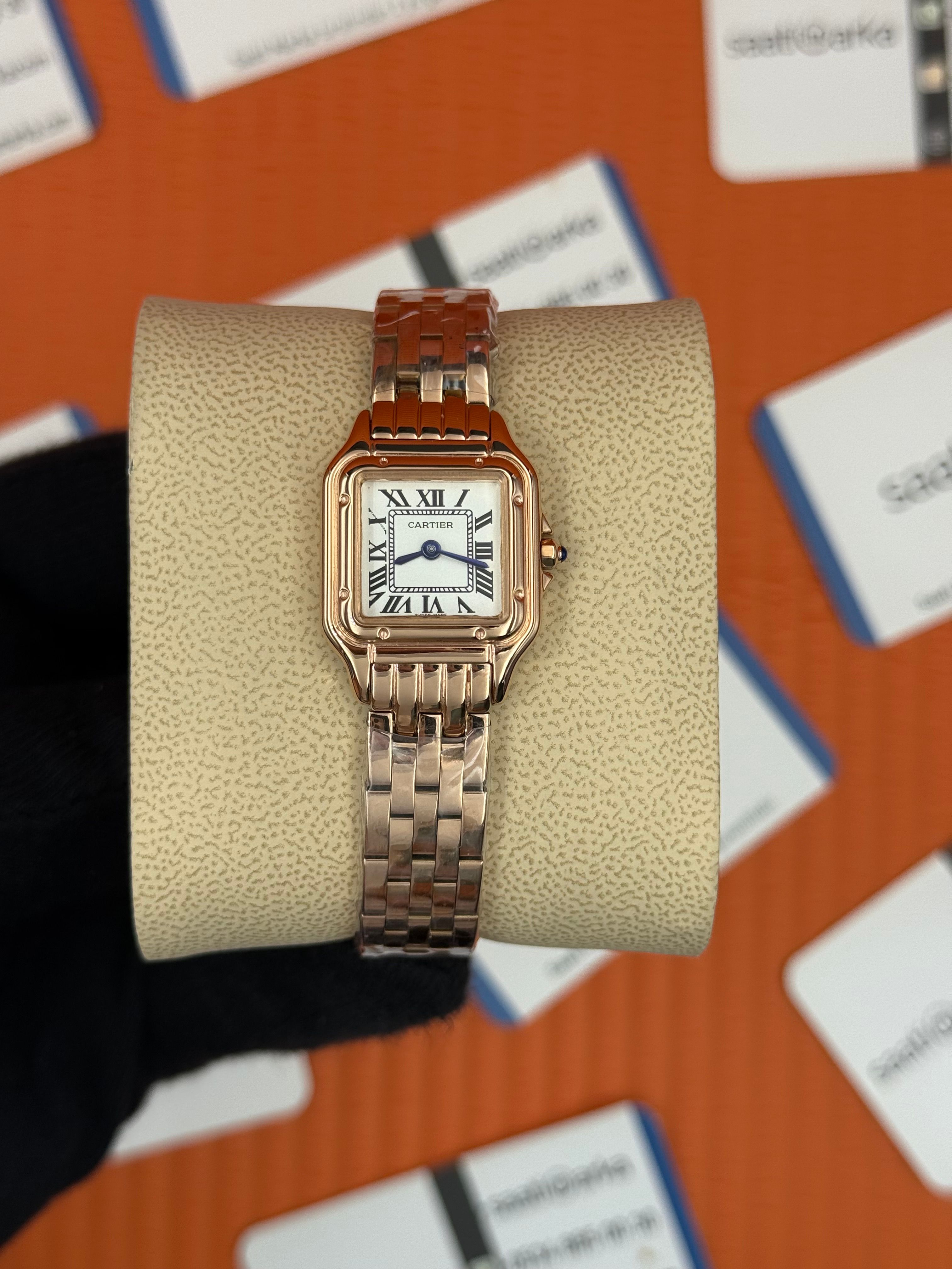 ROLEX Panthere 22mm kasa   rose kasa kordon beyaz kadran lacivert akrep yelkovan
