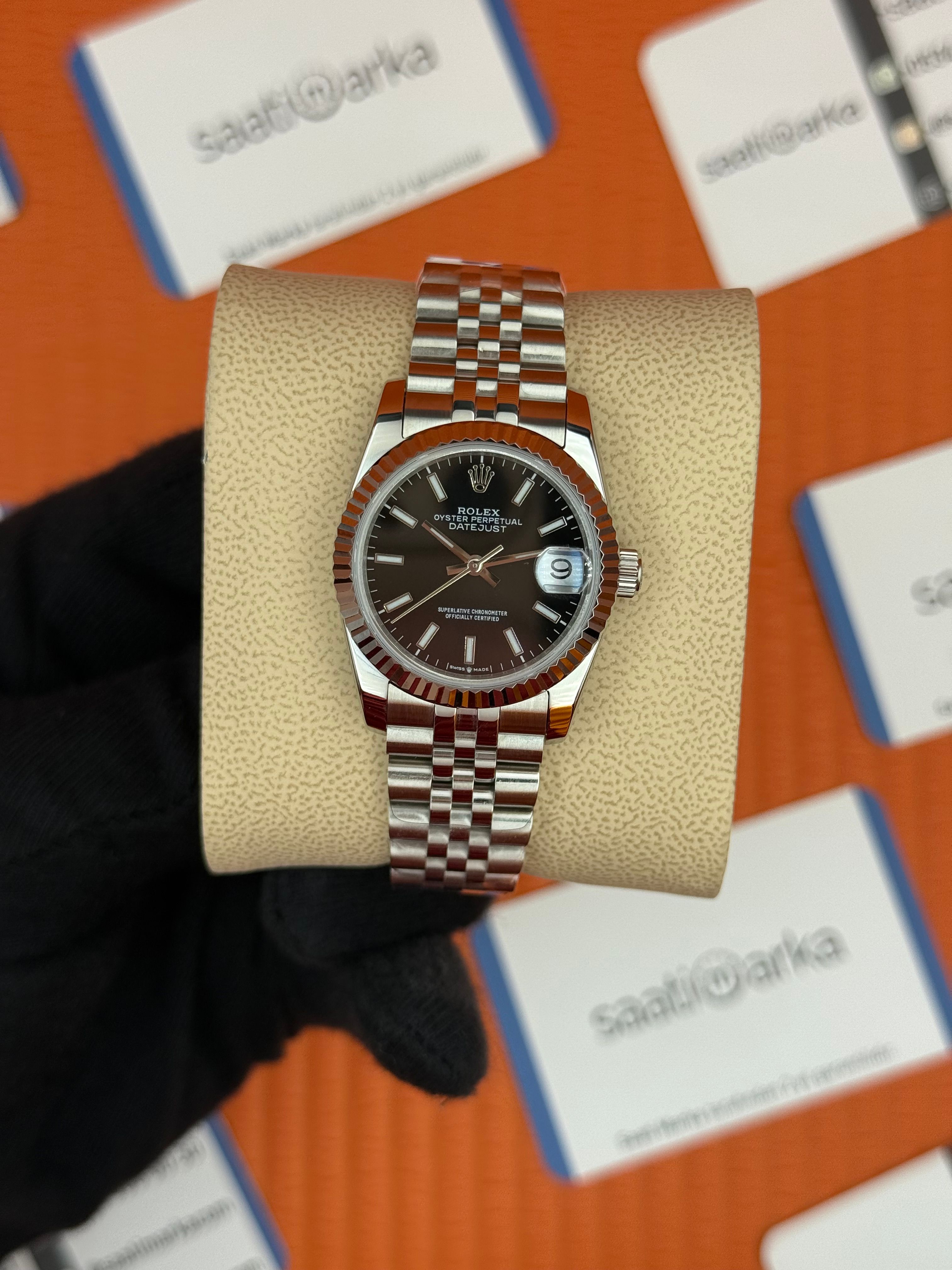 ROLEX datejust 31mm siyah kadran silver jubilee kordon