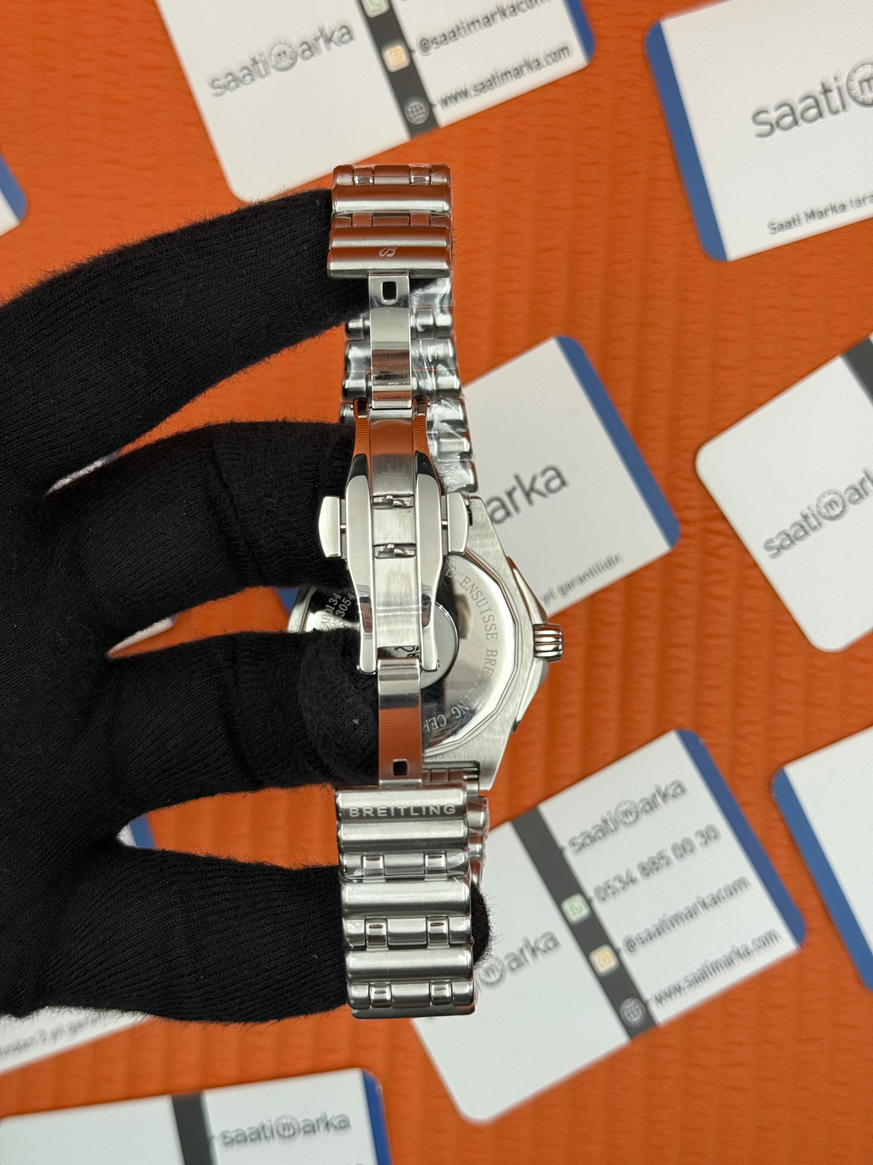 BREITLING GMT kahverengi kadran silver kasa-kordon