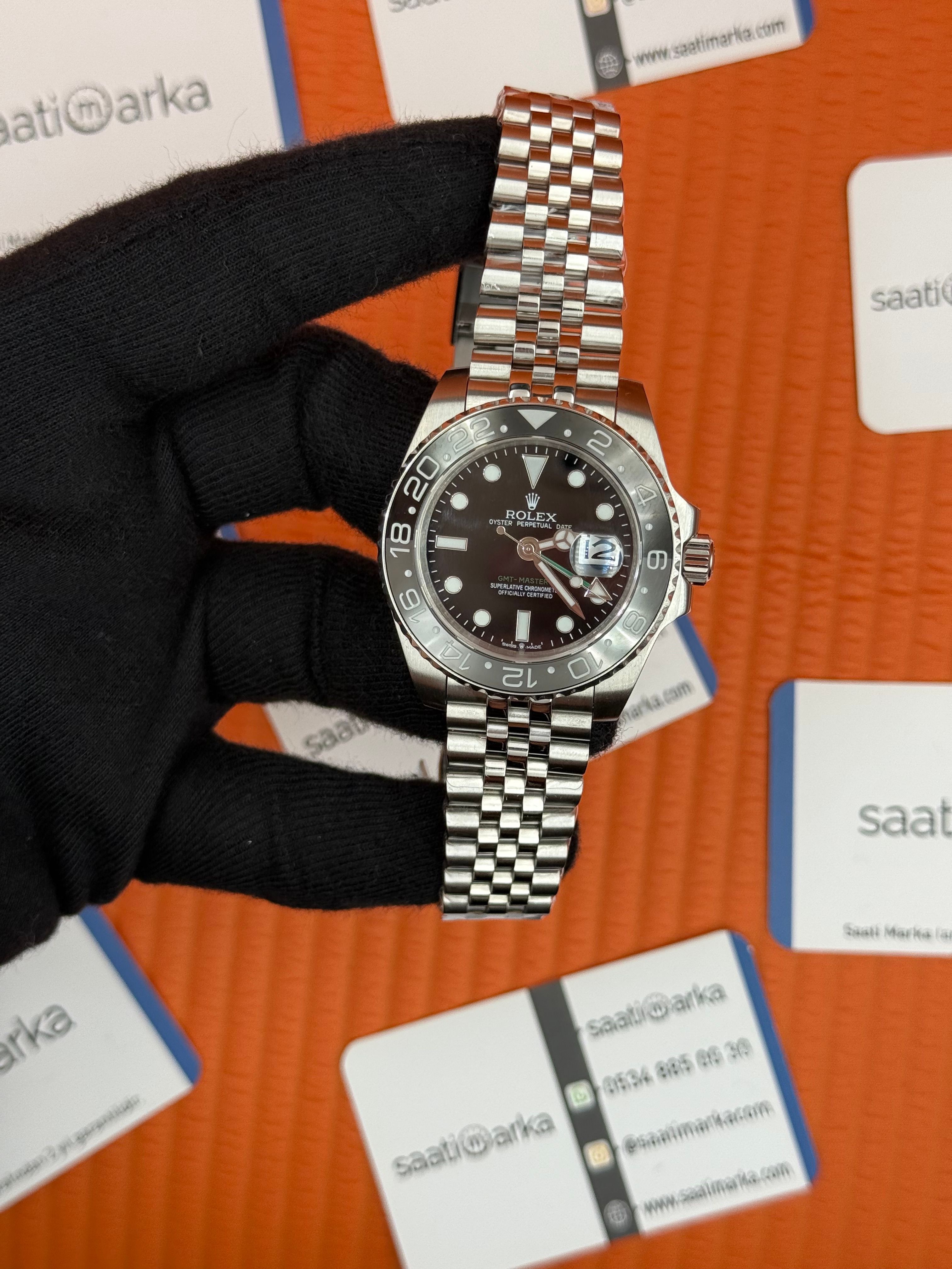 ROLEX Gmt Master Bruce Wayne black dial black gri bezel jubilee 40mm