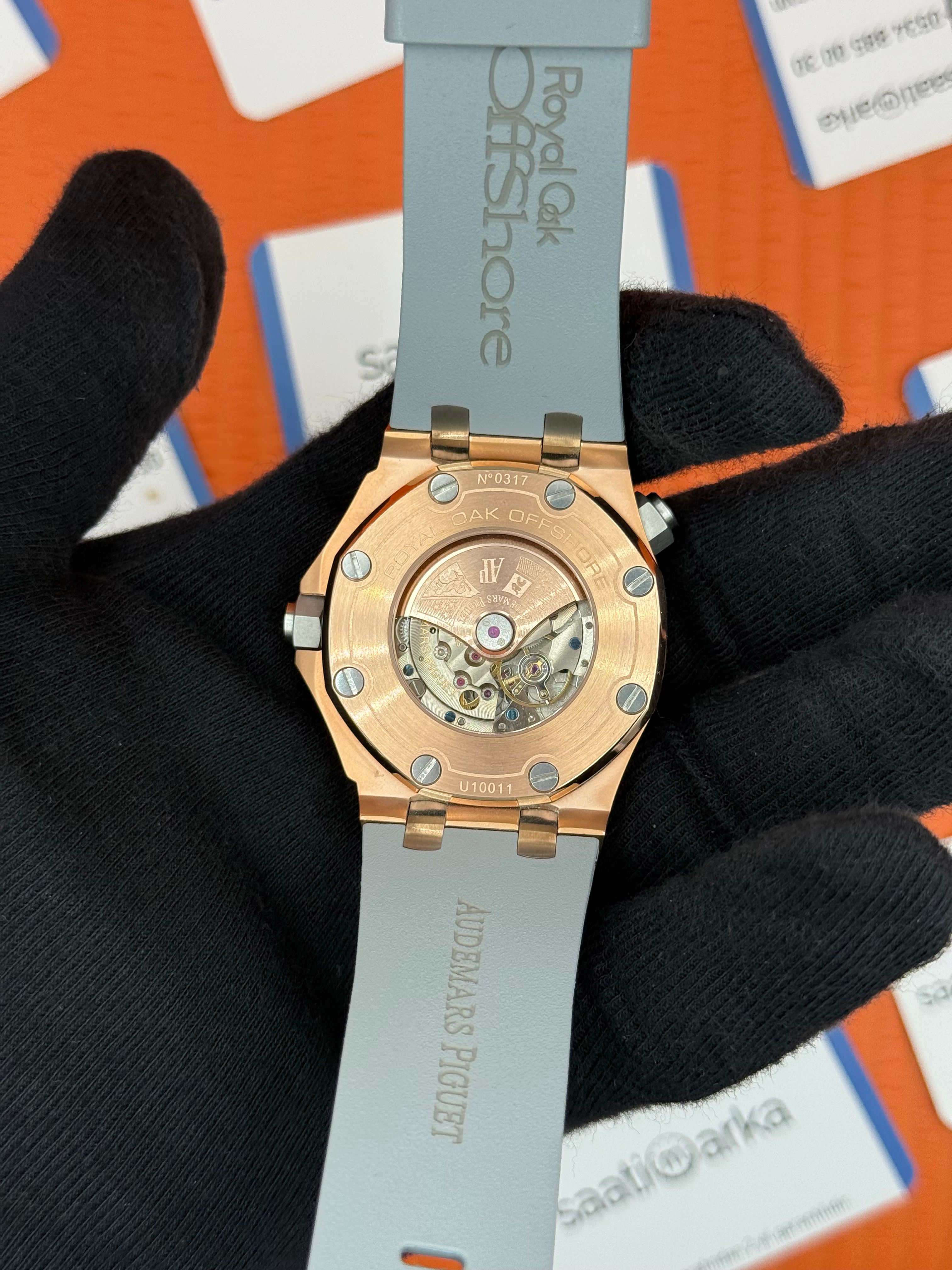 AUDEMARS PİGUET ROYAL OAK KAUÇUK GRİ KORDON OTOMATİK MEKANİZMA 