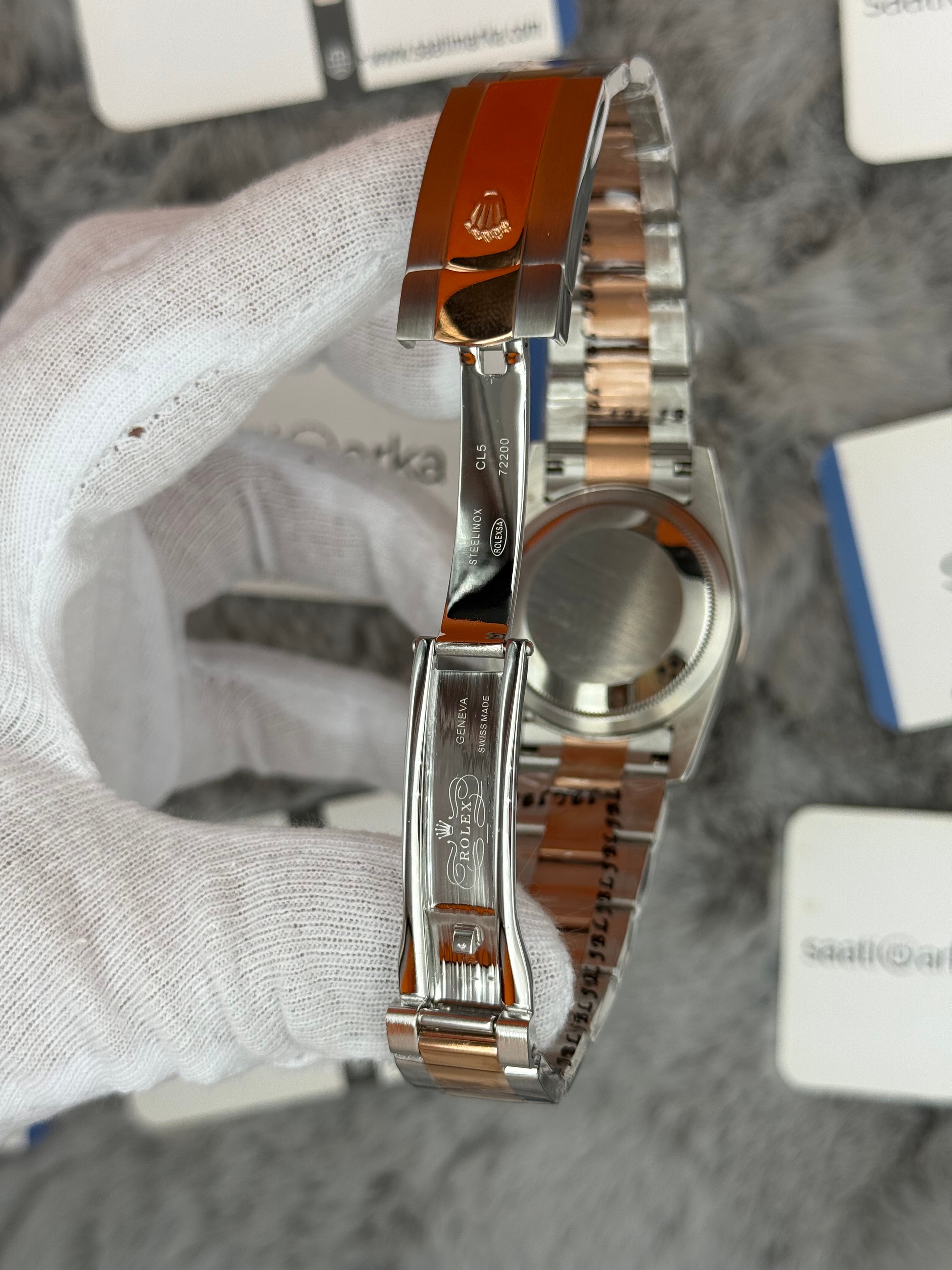 ROLEX Datejust 36mm gri kardan silver kasa rose silver oyster kordon 