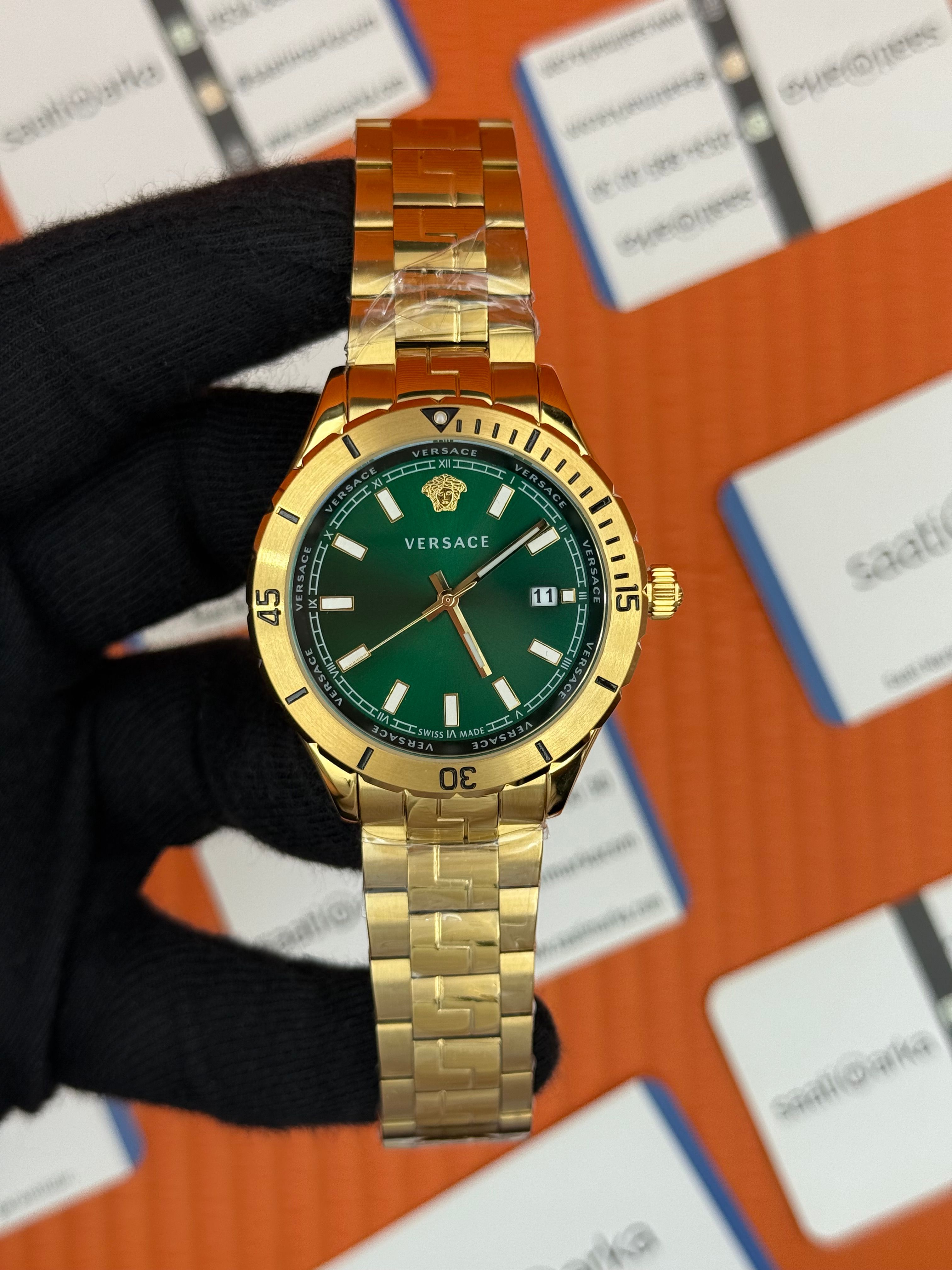 VERSACE ERKEK KOL SAATİ FULL GOLD  OYSTER KORDON 