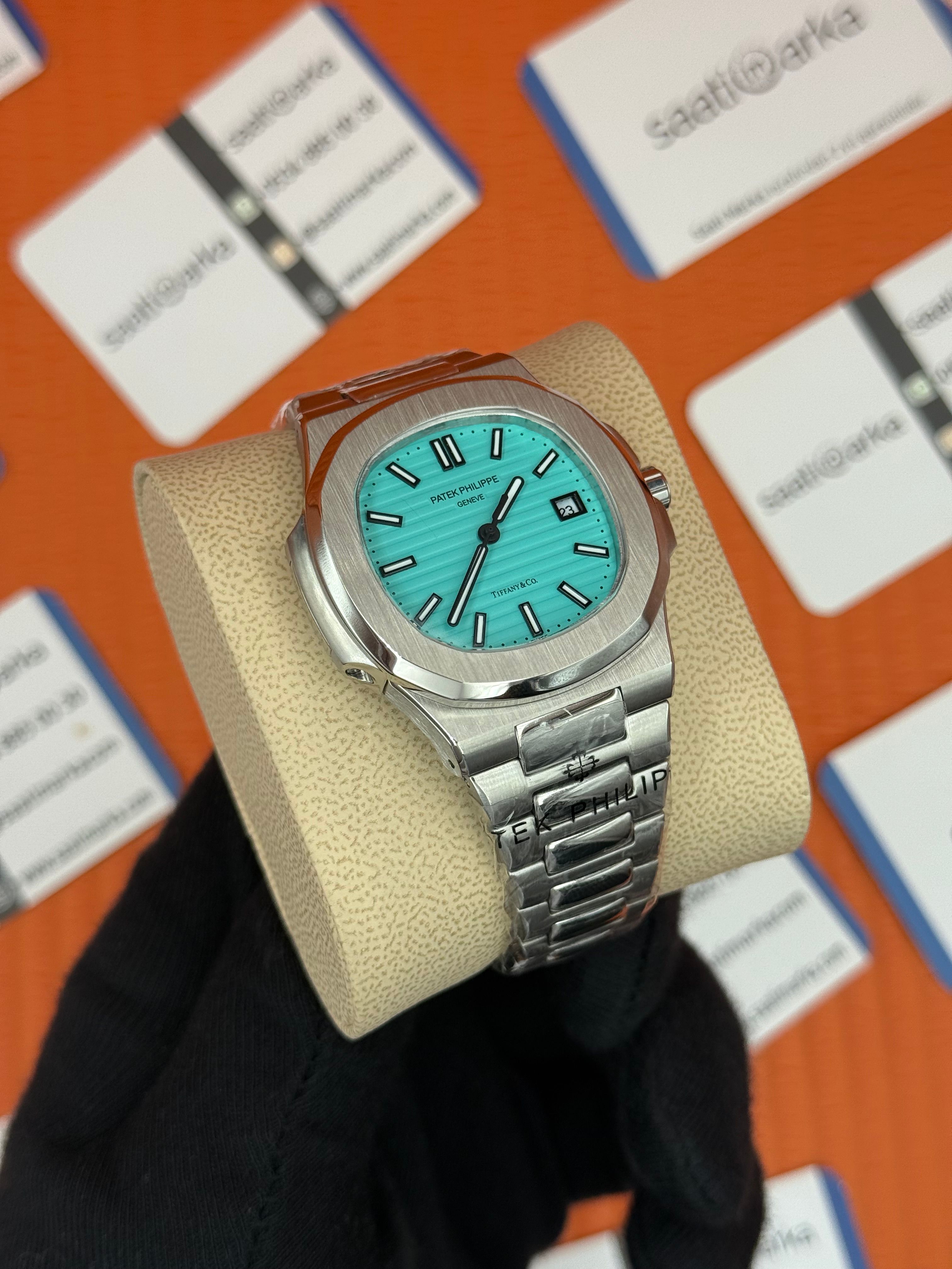 PATEK PHILIPPE NAUTİLUS TİFANYY DİAL SİLVER KASA-KORDON