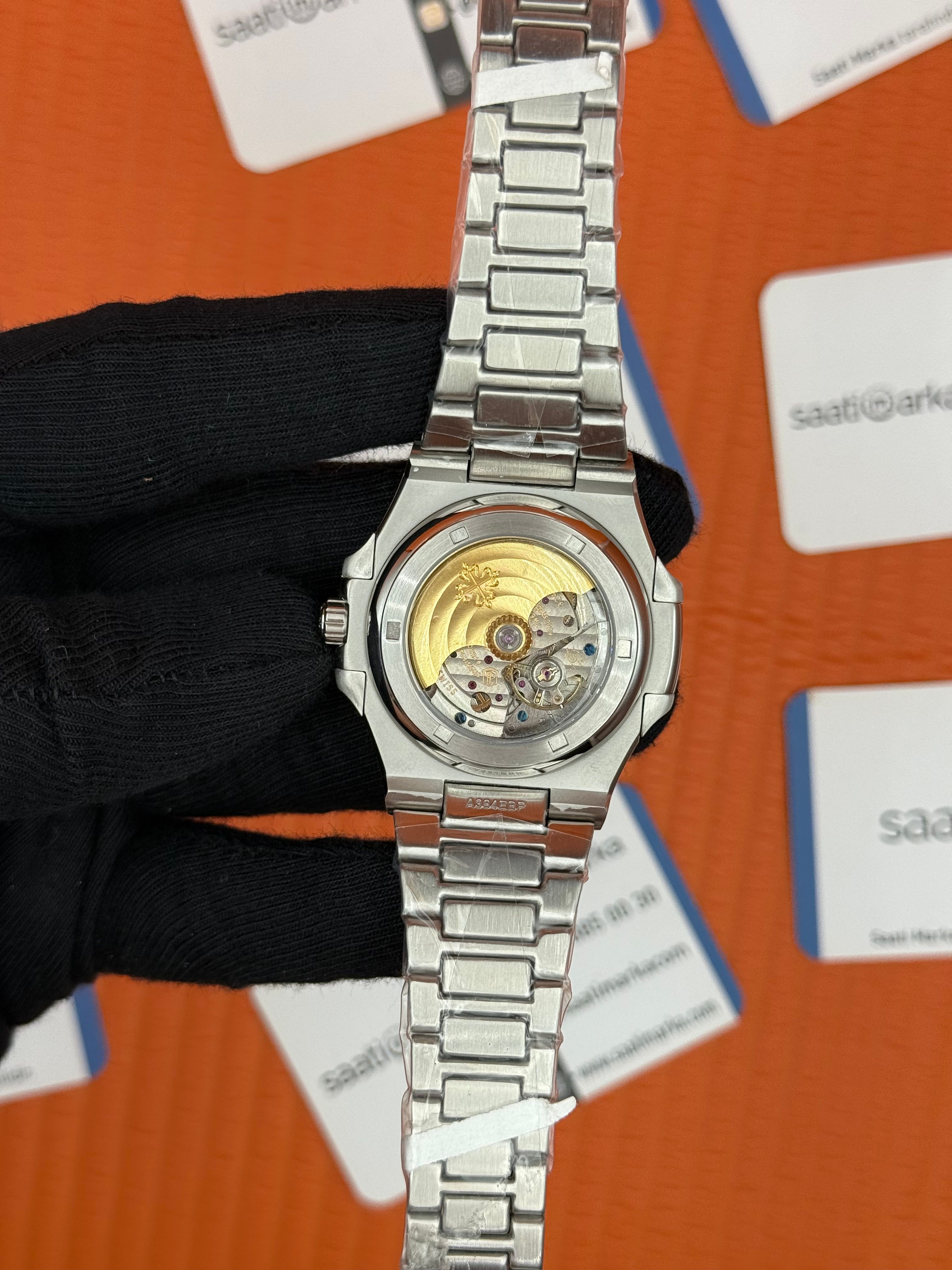 PATEK PHILIPPE nautilus pink dial silver kasa kordon