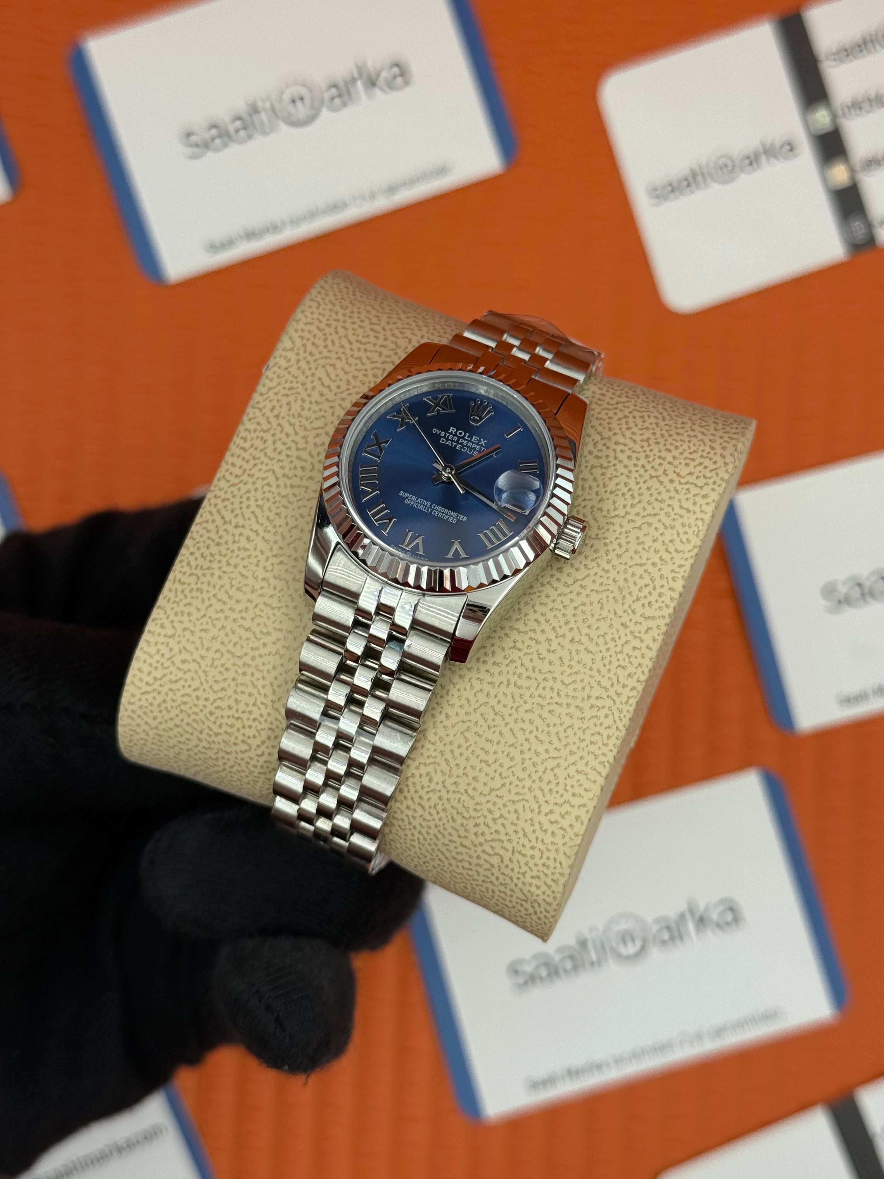 ROLEX datejust 31mm mavi roma rakamlı kadran silver jubilee kordon
