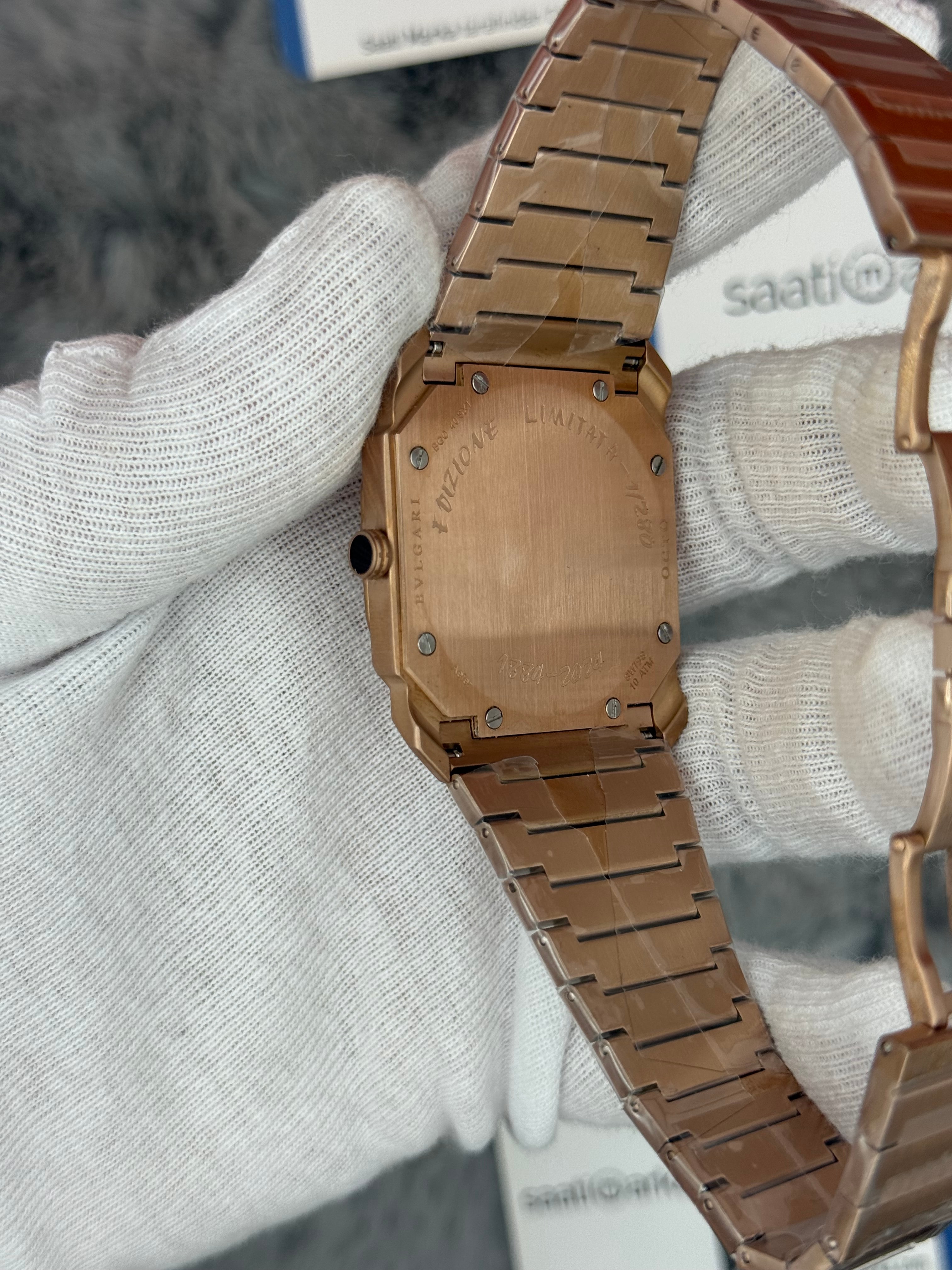 BVLGARİ octo 40mm pusula kadran rose kasa kordon erkek kol saati