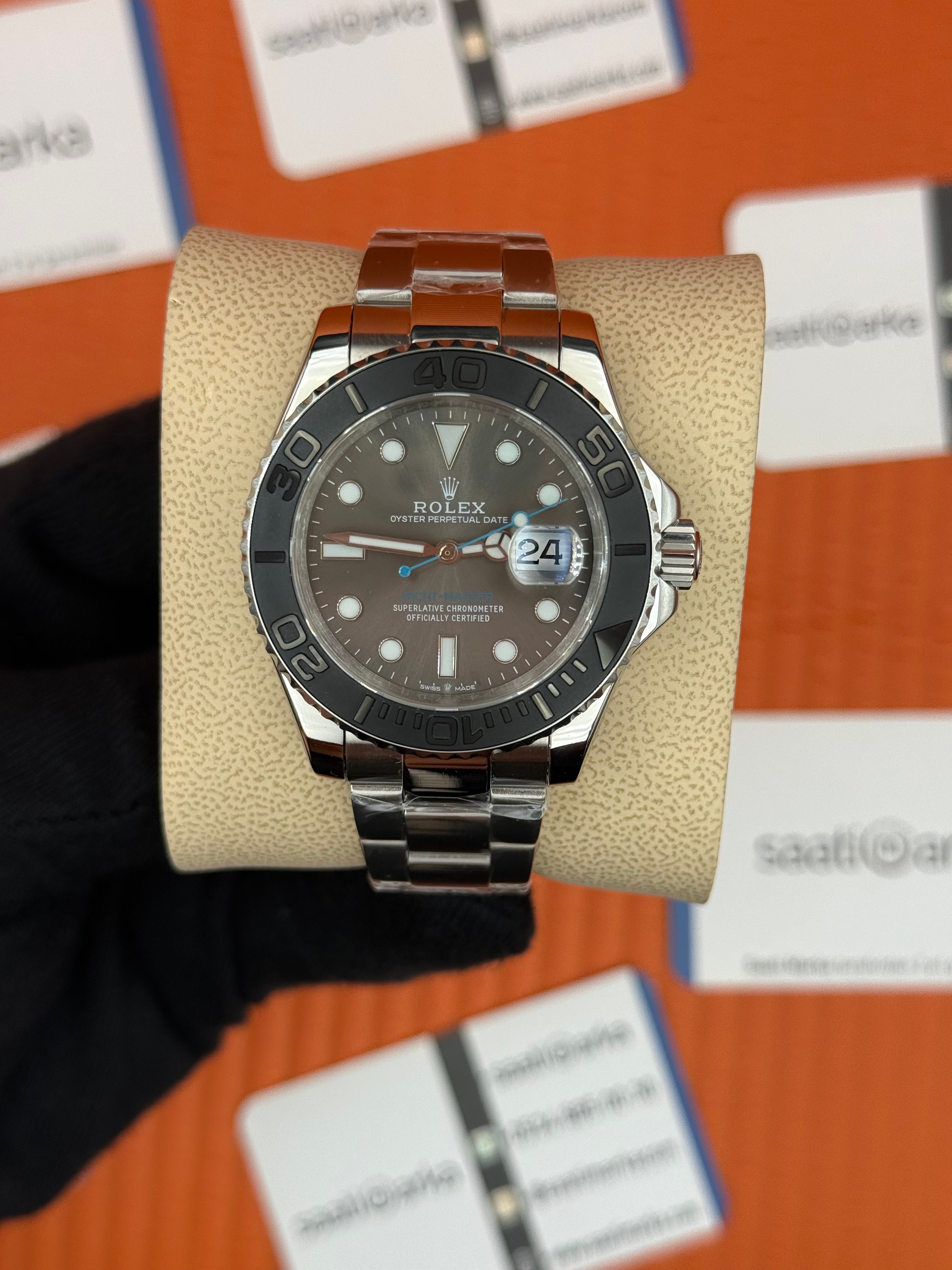 ROLEX Yacht Master oyster gray dial silver kasa-kordon
