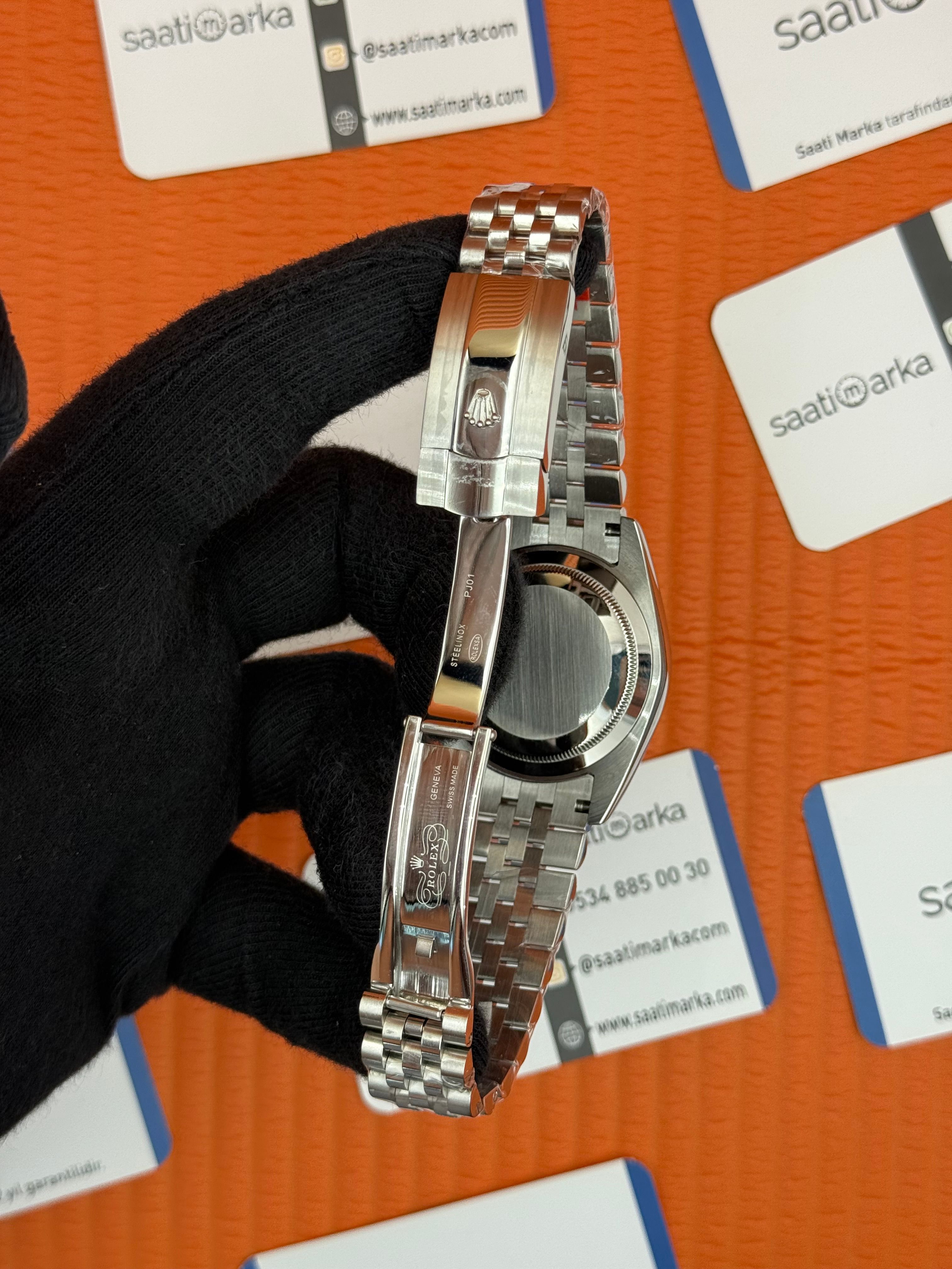 ROLEX Datejust baget taşlı blue dial silver jubilee kordon