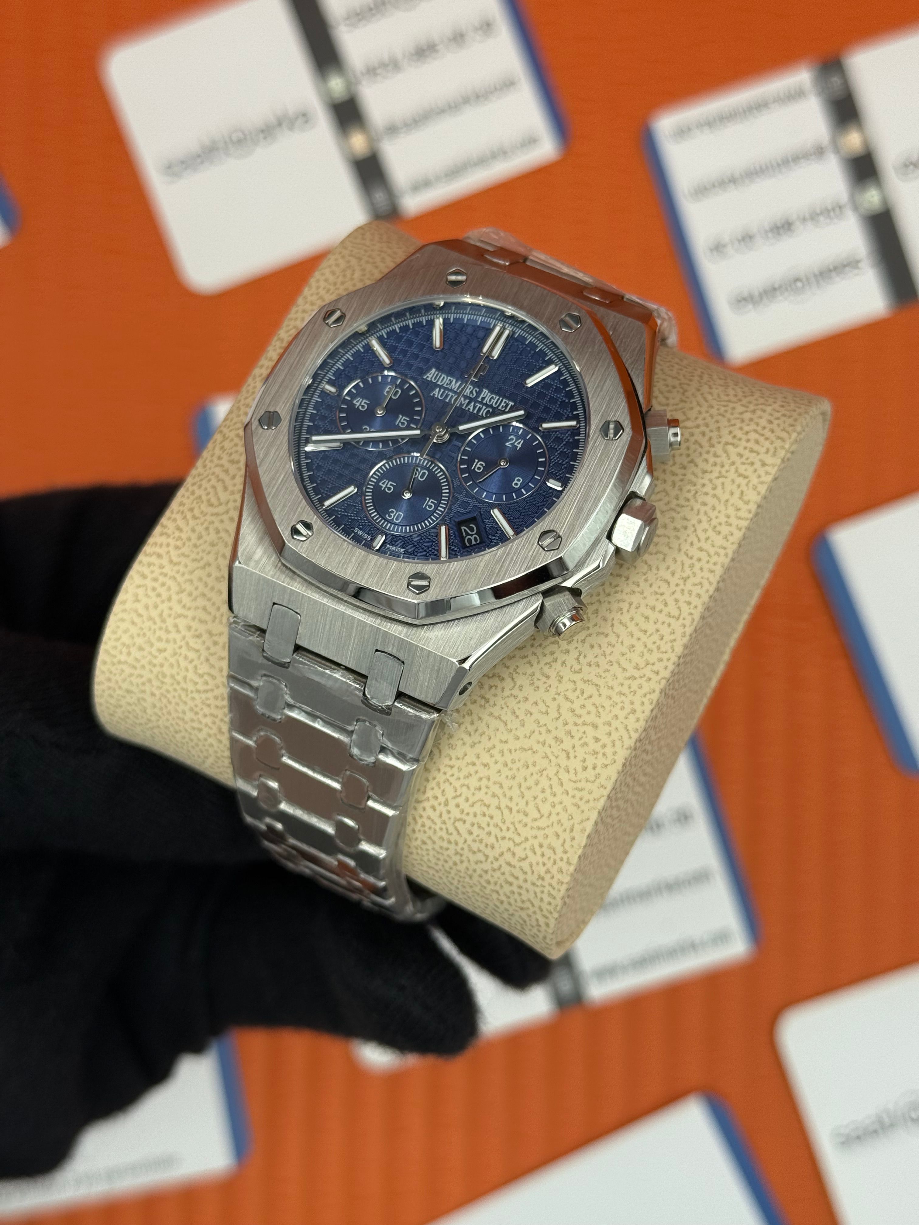 AUDEMARS PİGUET CHRONOGRAPH MAVİ KADRAN SİLVER KASA-KORDON 