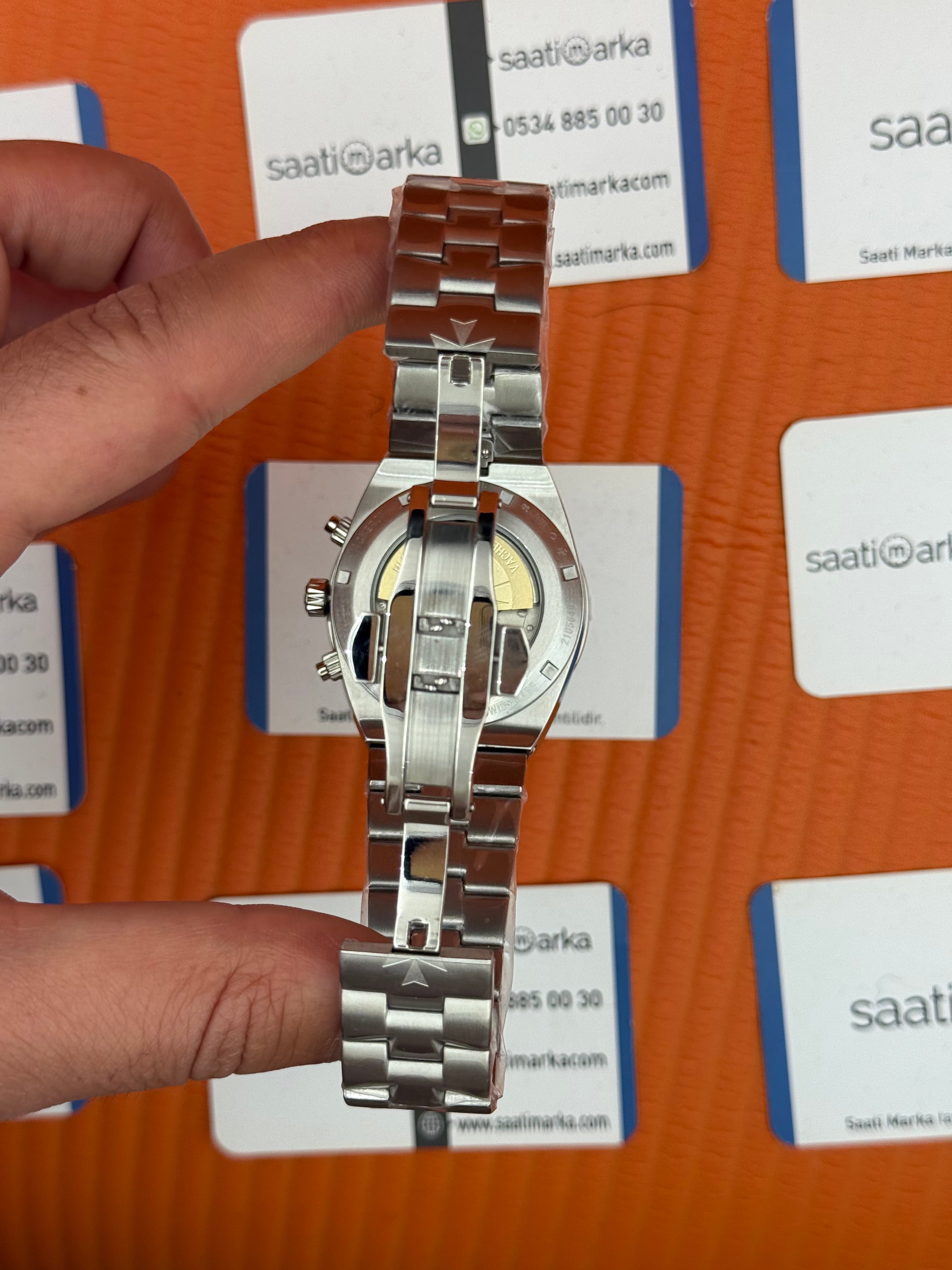 VACHERON CONSTANTIN overseas chronograph mavi kadran silver kasa kordon erkek kol saati