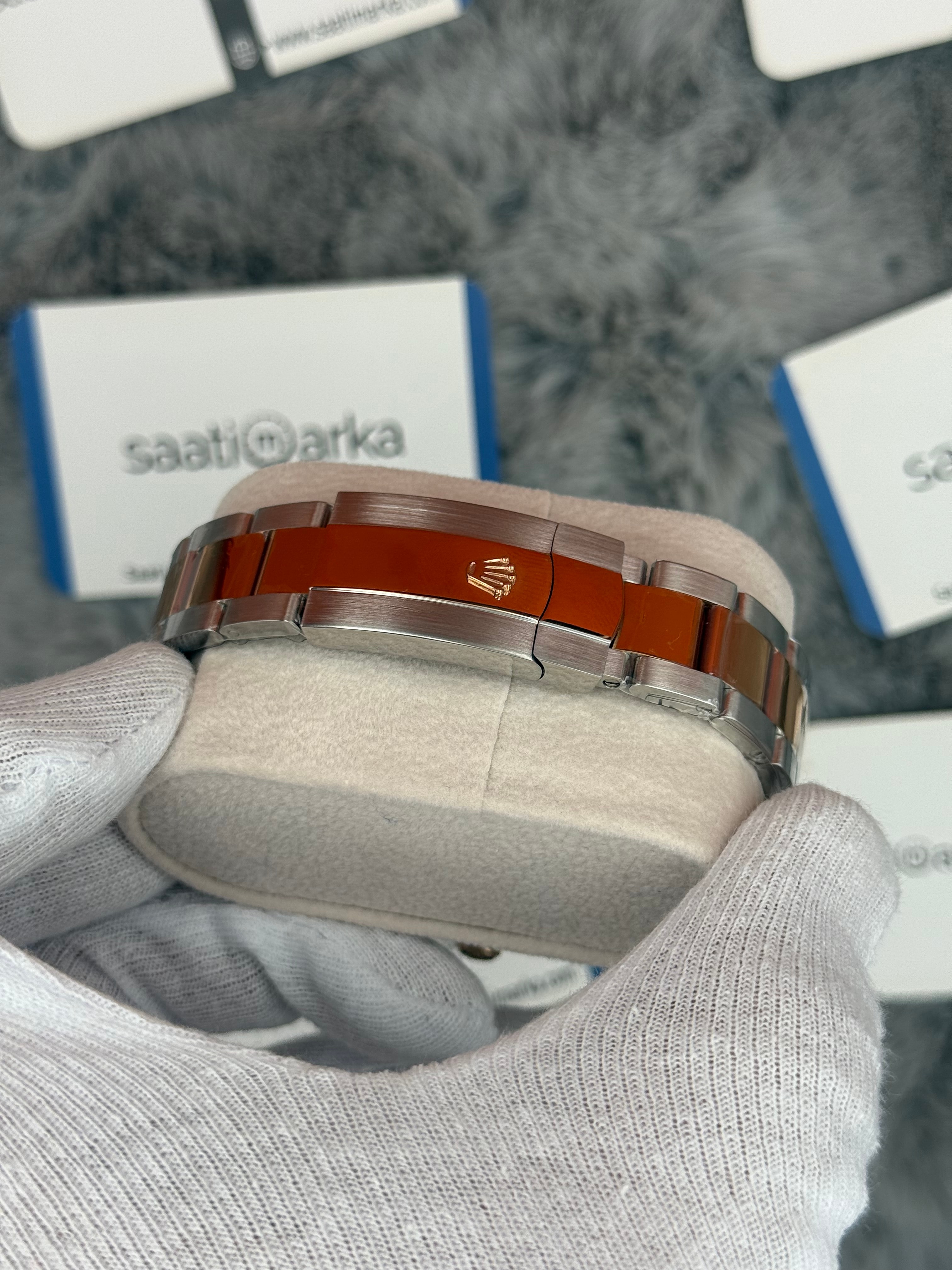 ROLEX Datejust 36mm beyaz baget taşlı kadran silver kasa rose silver oyster kordon 