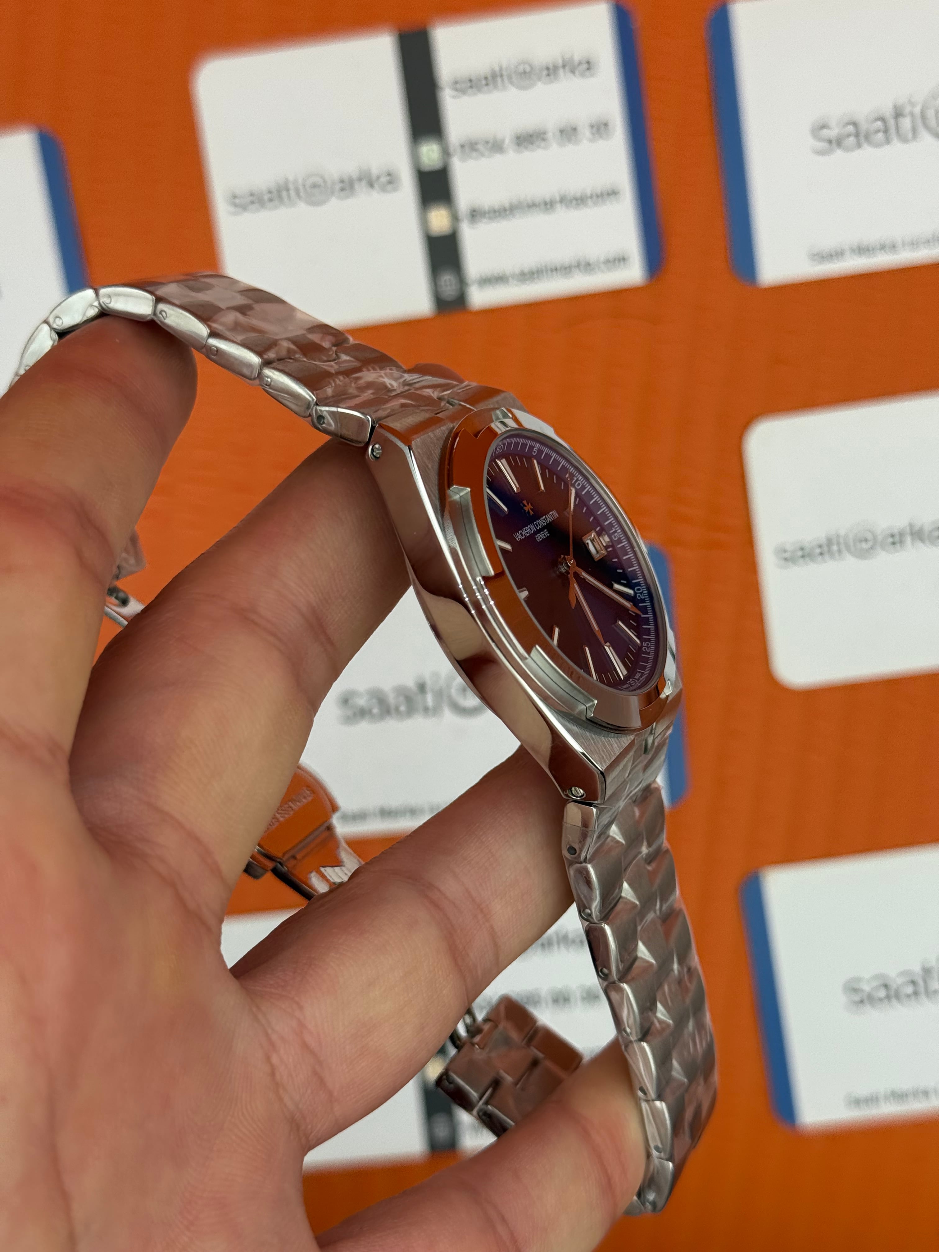 VACHERON CONSTANTIN overseas mavi kardan silver kasa kordon erkek kol saati