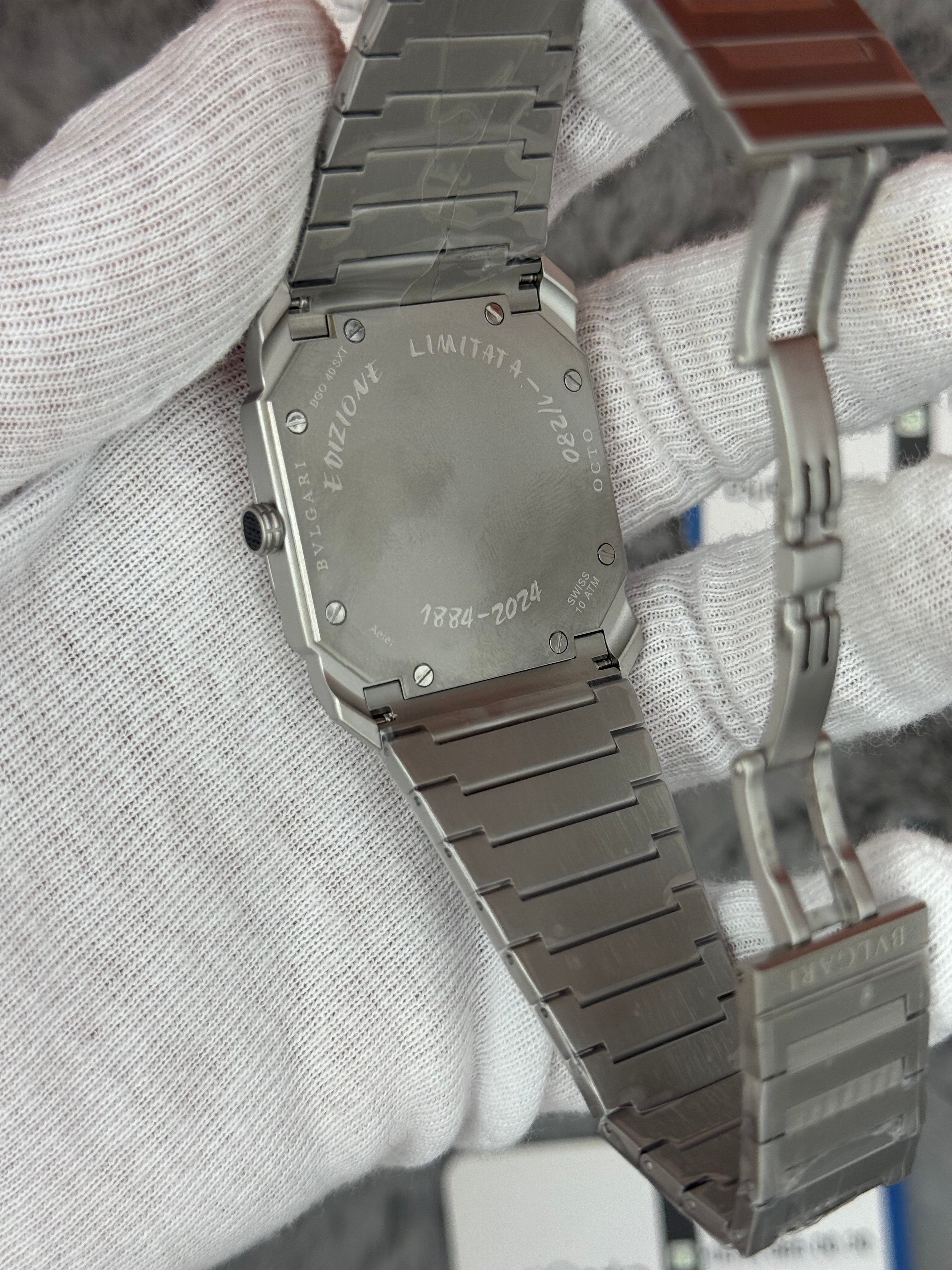 BVLGARİ octo 40mm beyaz kadran silver kasa kordon erkek kol saati