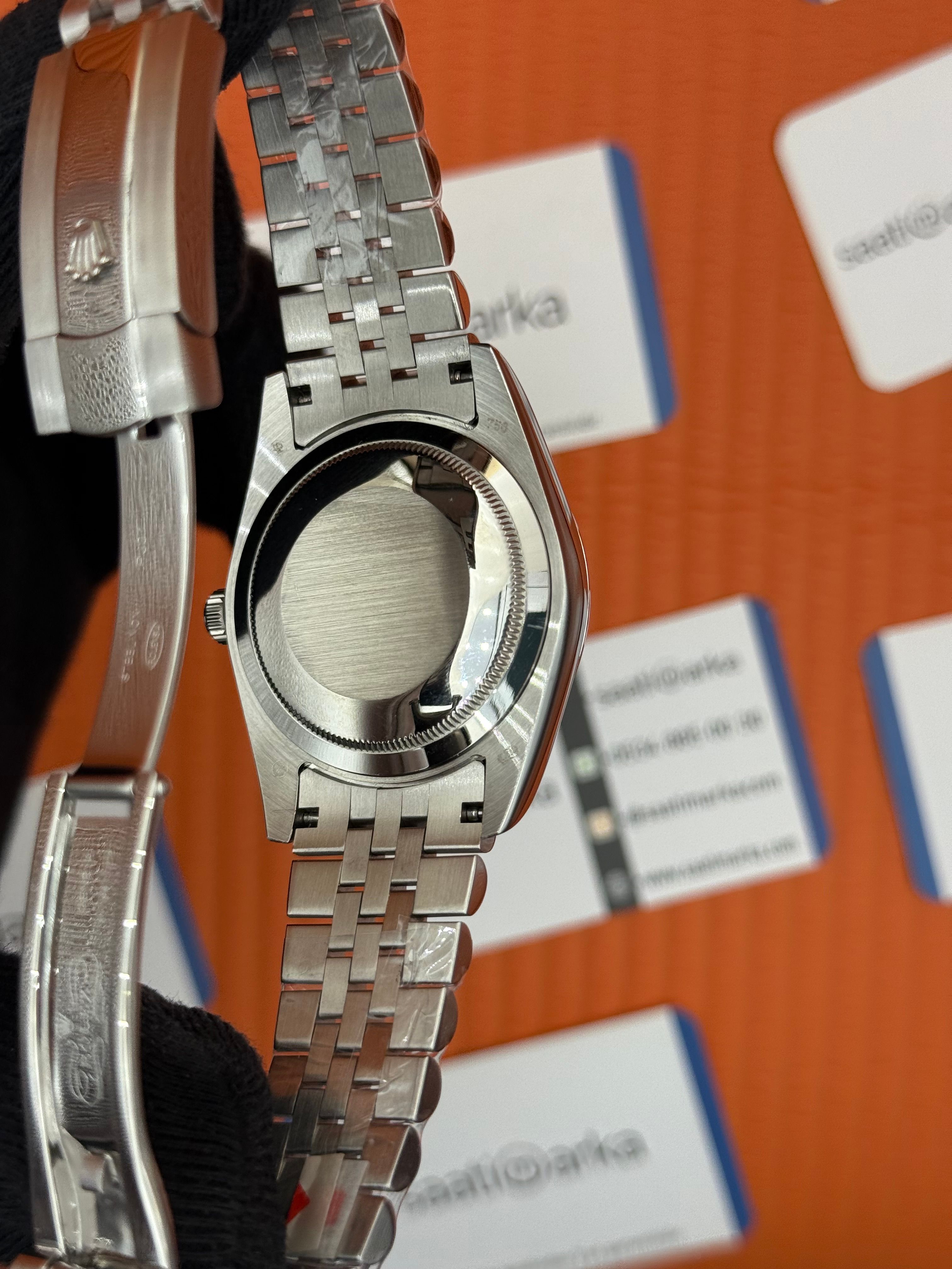 ROLEX Datejust roma rakamlı blue dial silver jubilee kordon