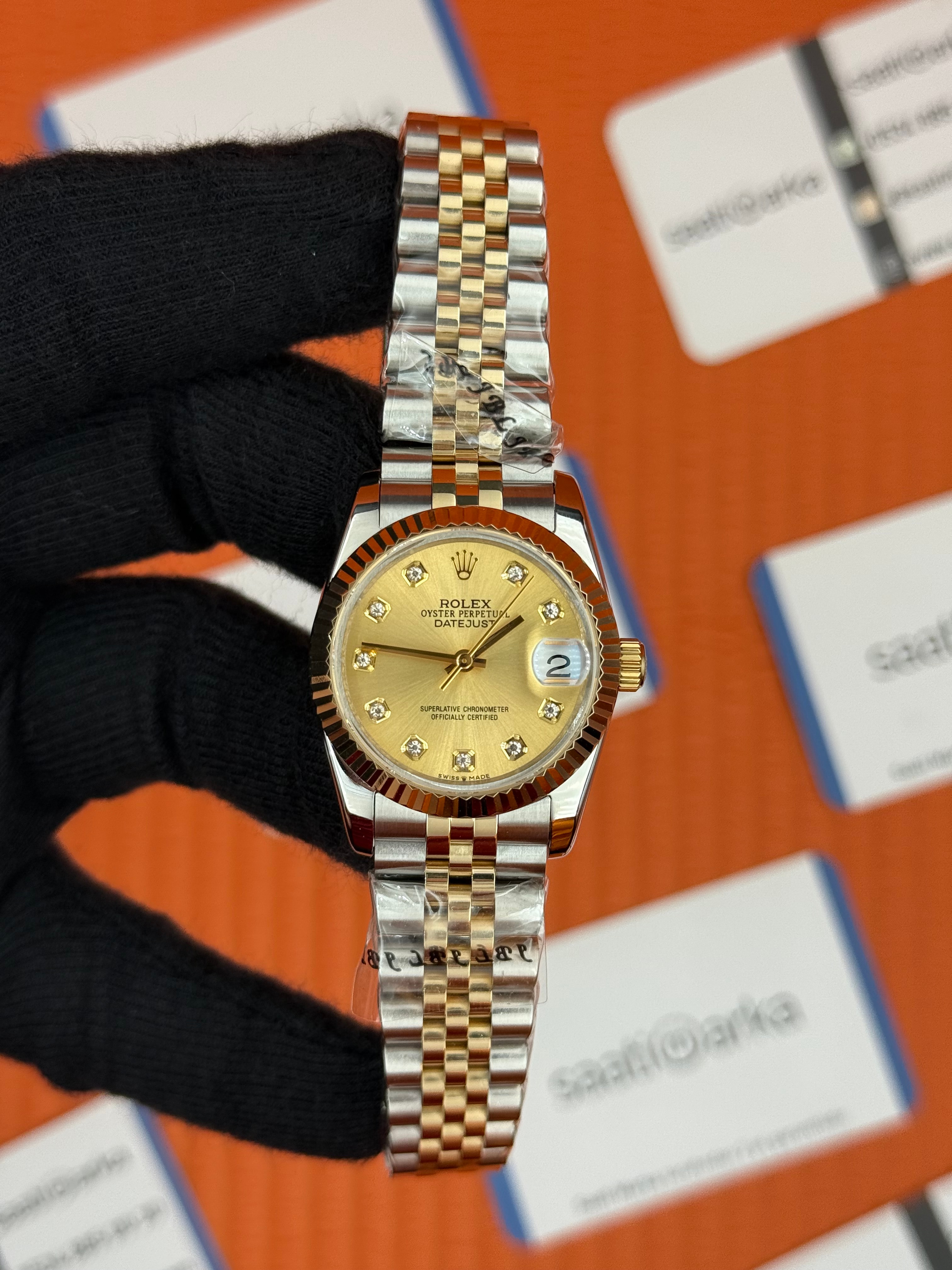 ROELX datejust 31mm şampanya kadran gold silver jubilee kordon
