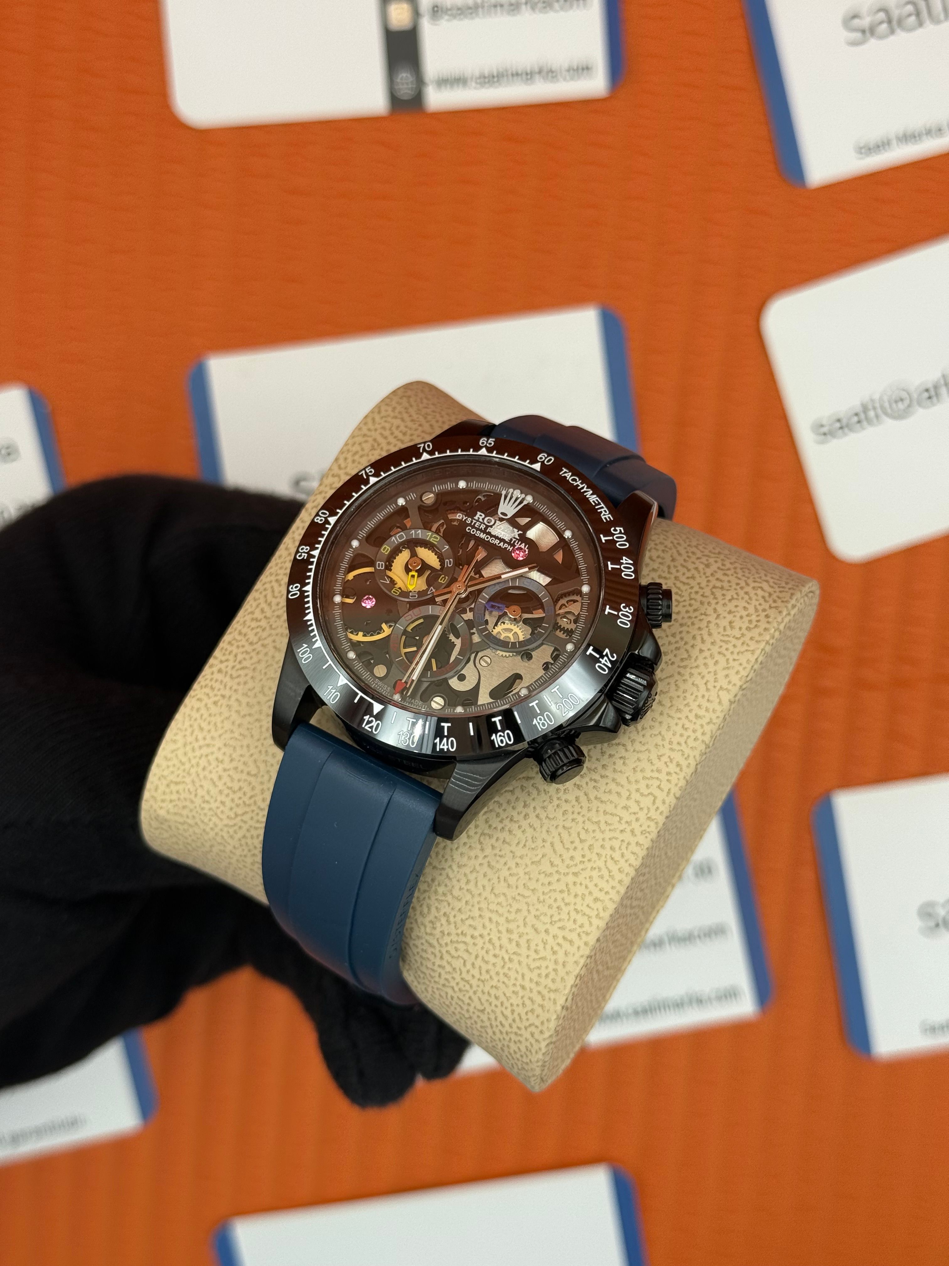 ROLEX Daytona juan pablo montoya lacivert kauçuk kordon siyah kasa