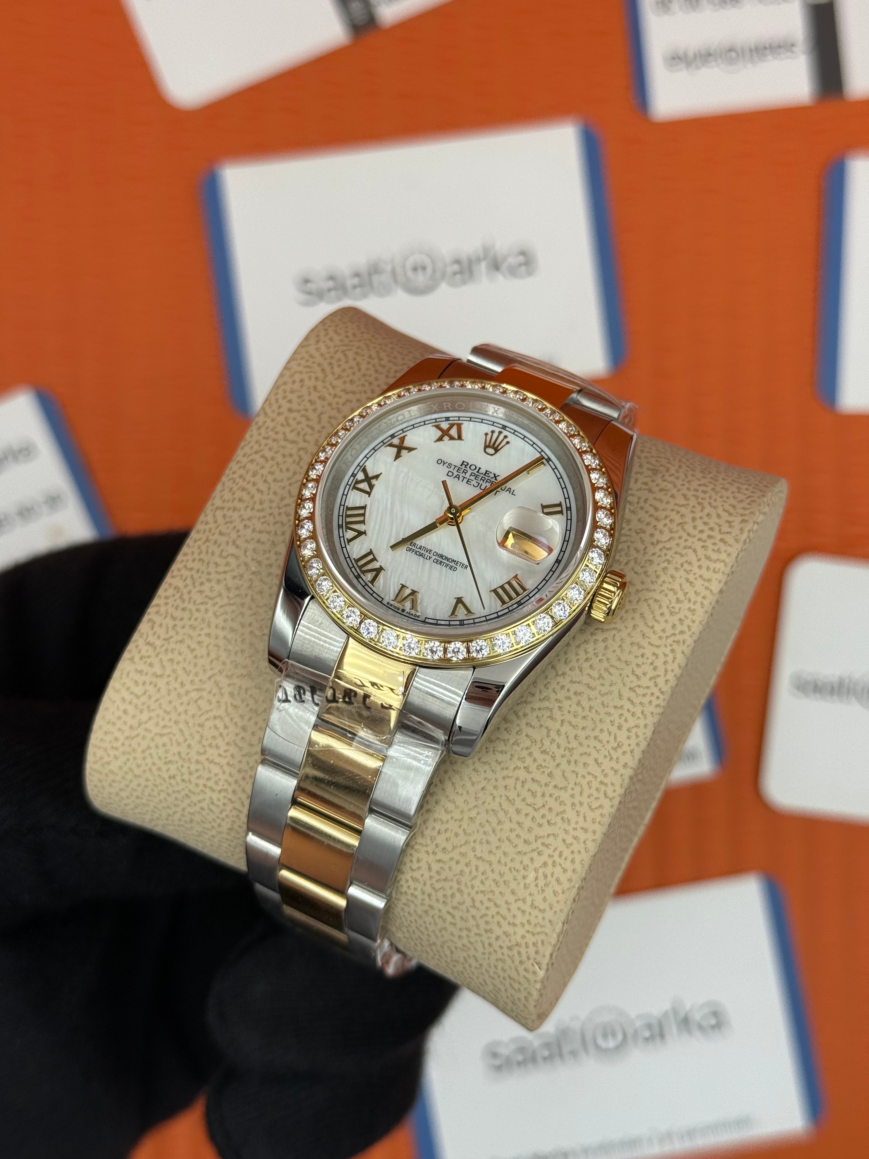 ROELX datejust 36mm oyster kordon beyaz kadran