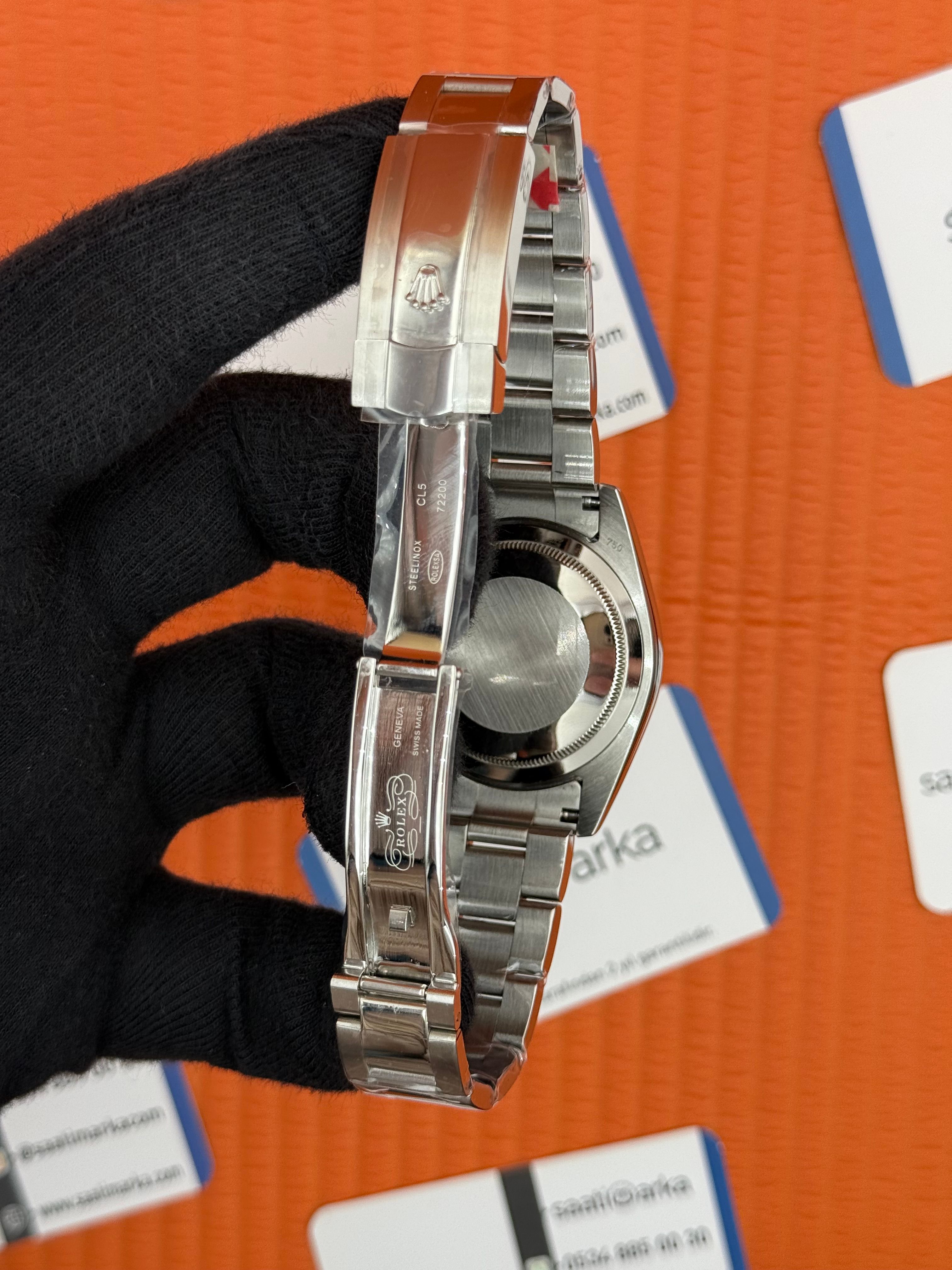 ROLEX Datejust grey dial silver oyster kordon