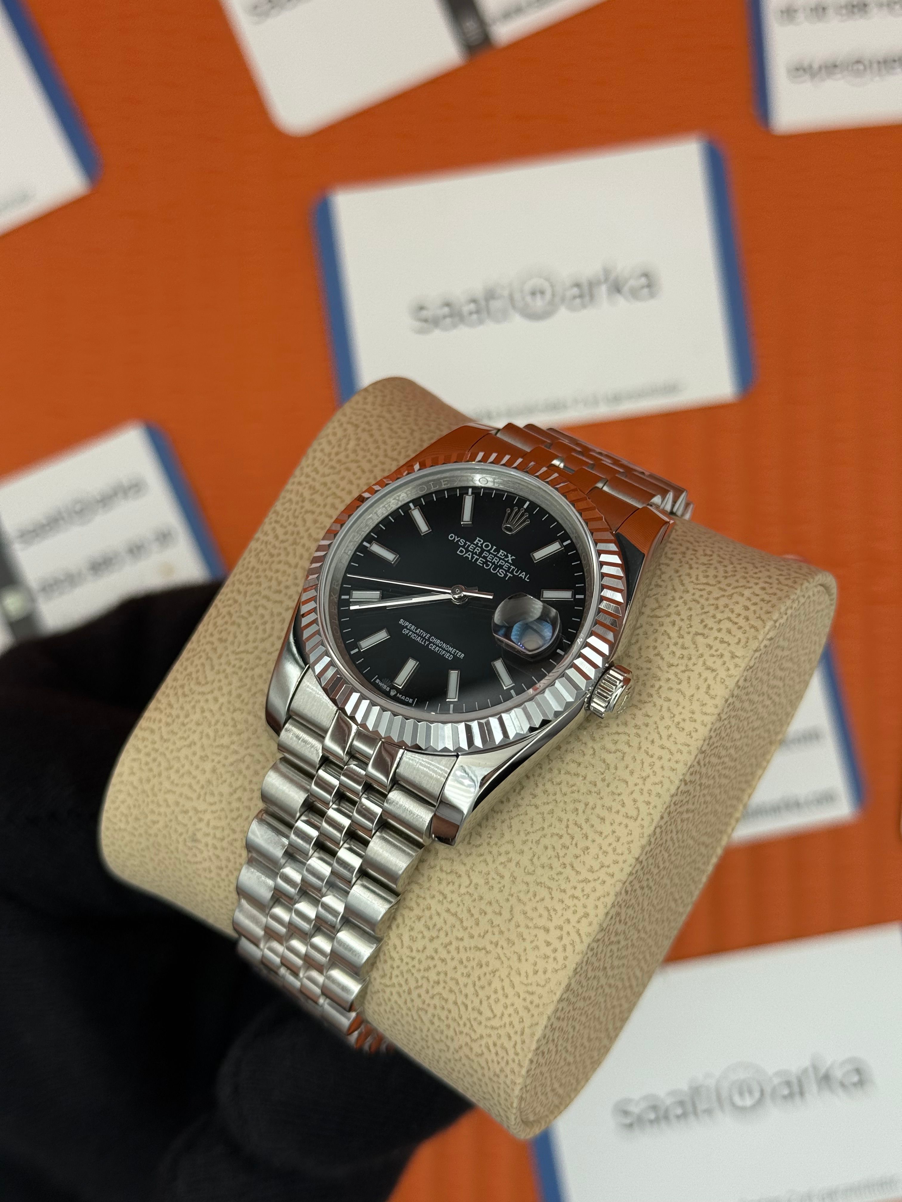 ROLEX datejust 36mm siyah kadran silver jubilee kordon 