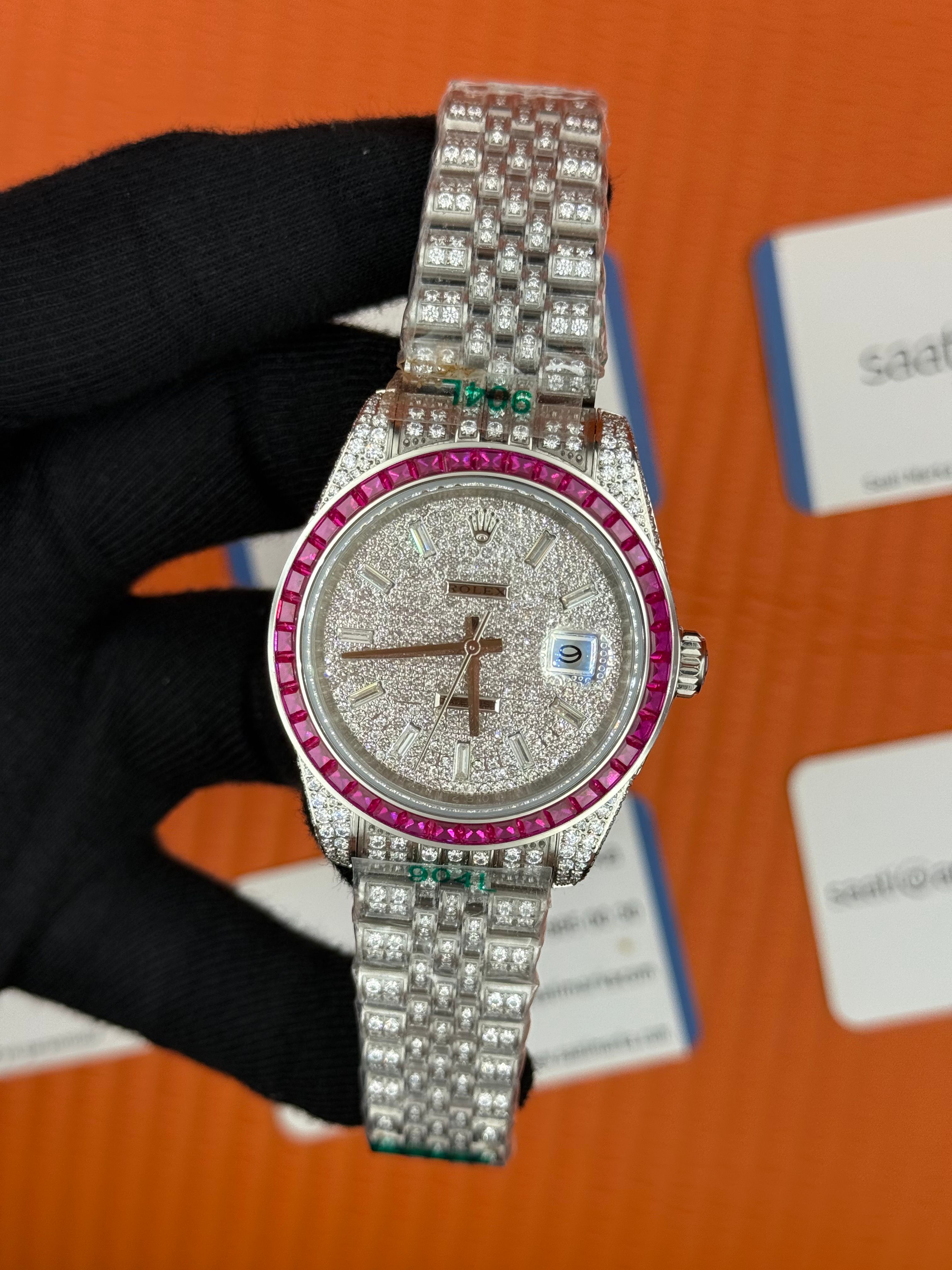 ROLEX Datejust full diamond 41mm silver