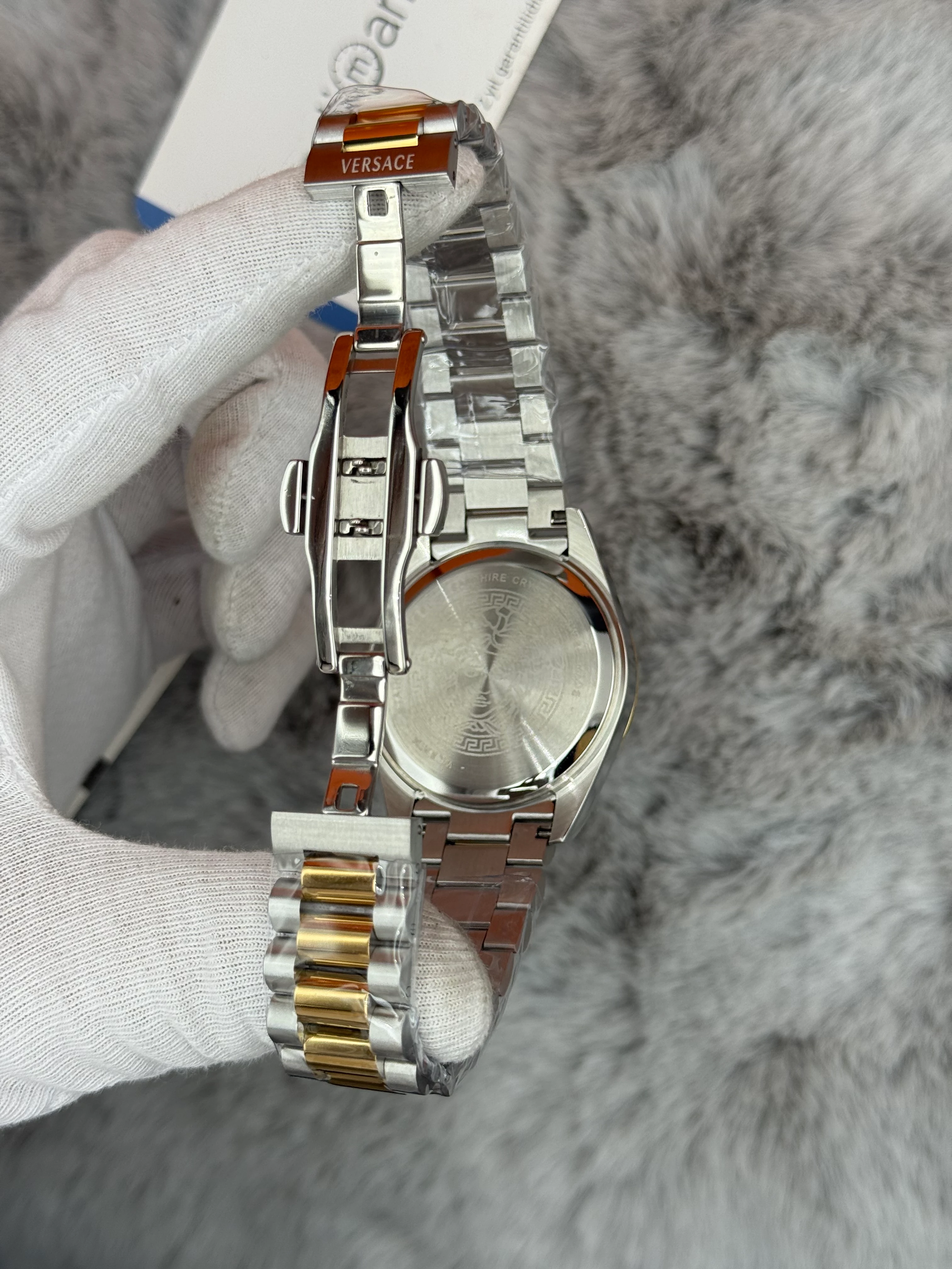 VERSACE 40MM SİYAH KADRAN GOLD SİLVER KASA KORDON ERKEK KOL SAATİ