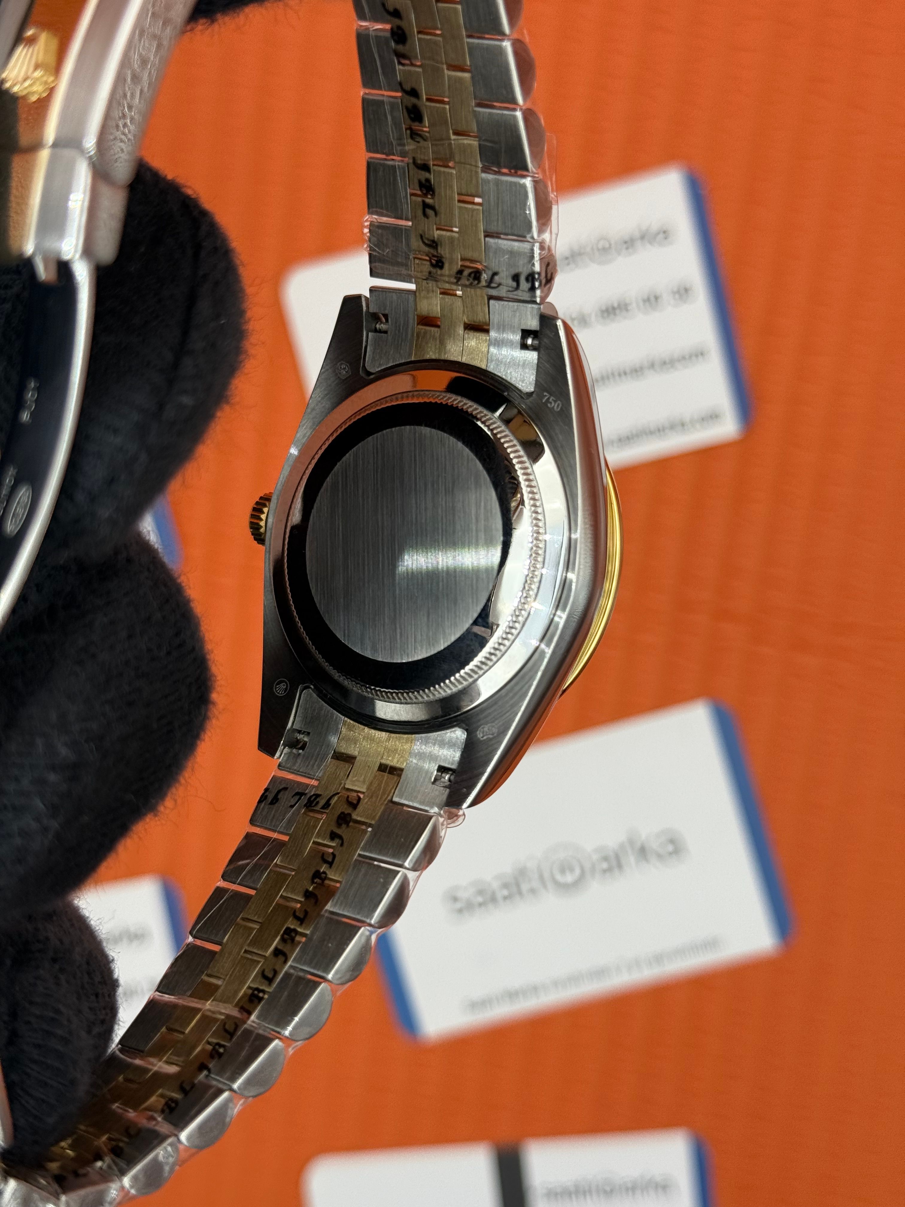 ROLEX Datejust taşlı bezel baget taşlı grey dial gold-silver jubilee kordon