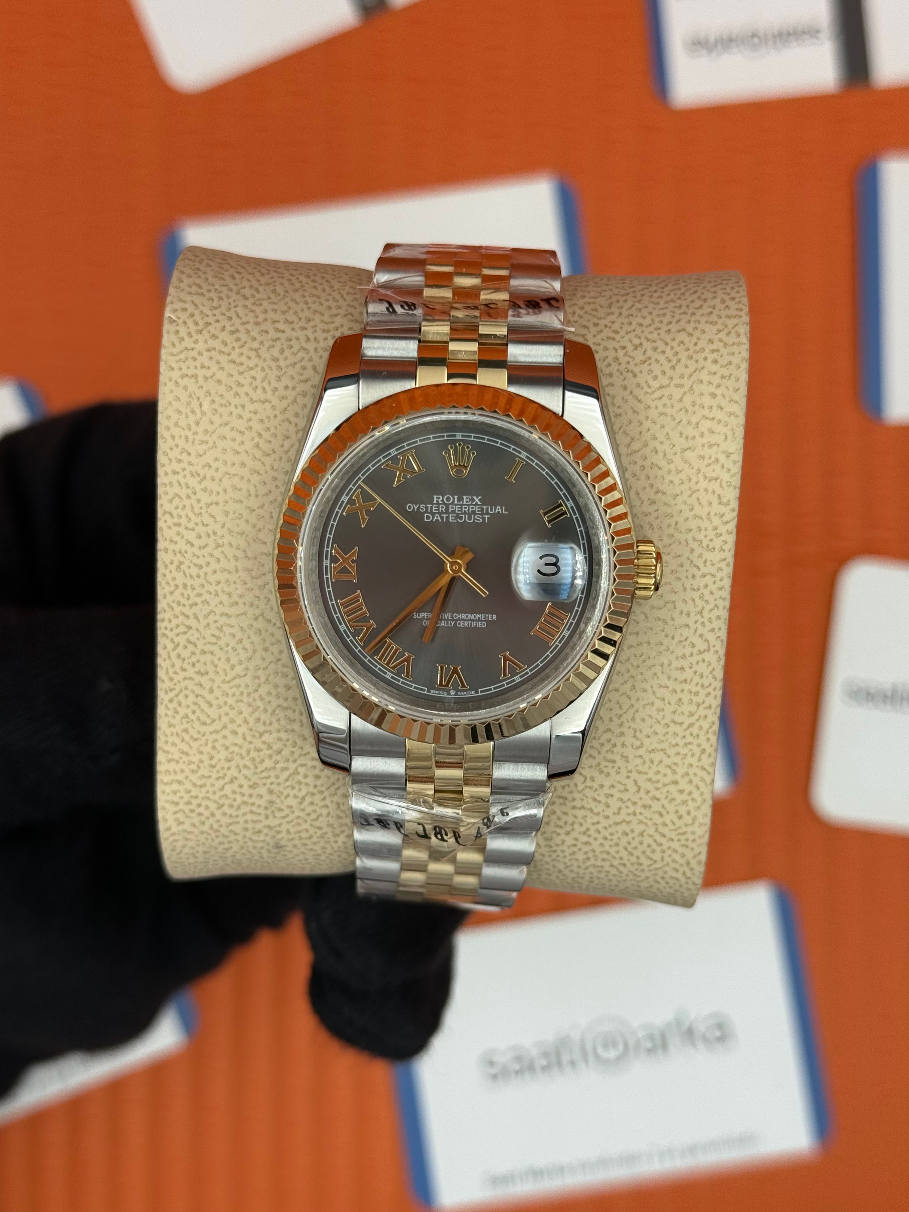 ROLEX datejust 36mm kadın kol saati gri kadran jubilee kordon