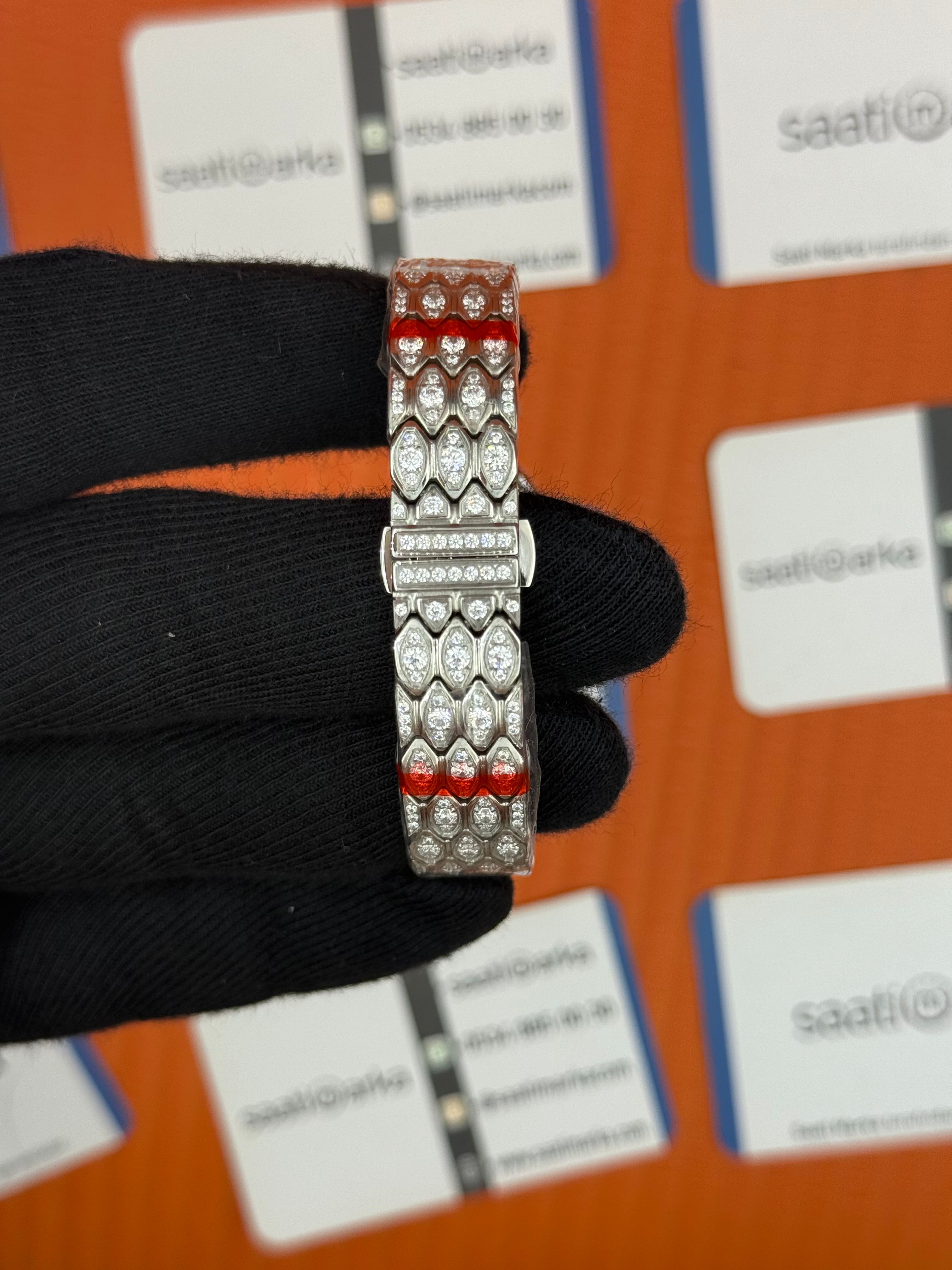 BVLGARİ serpenti seduttori full diamond silver kasa kordon kadın kol saati