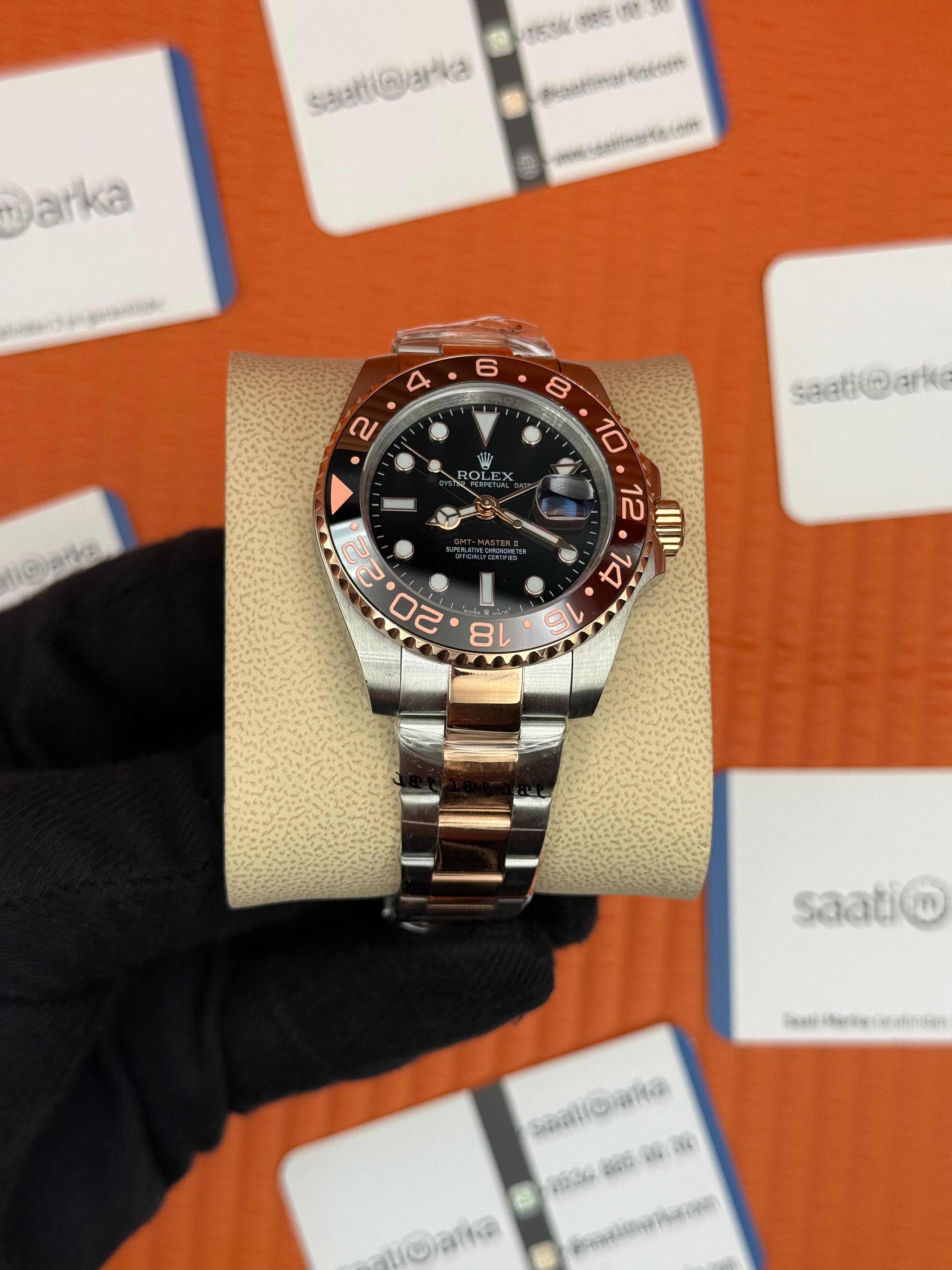 ROLEX Gmt Master Root Beer rose silver 40mm