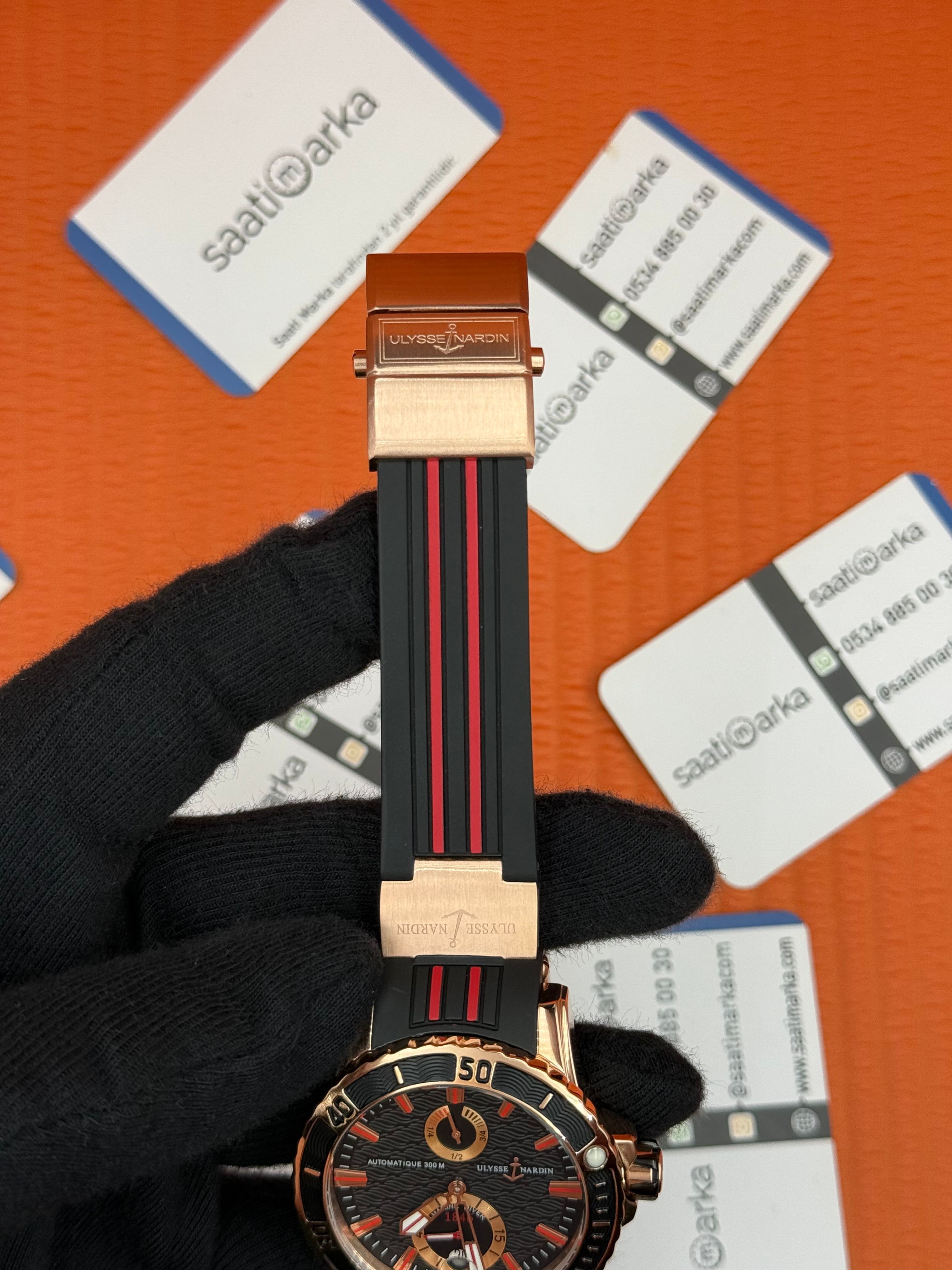 ULYSSE NARDİN CHRONOMETER MAXİ MARİNER SİYAH KORDON ROSE KADRAN 