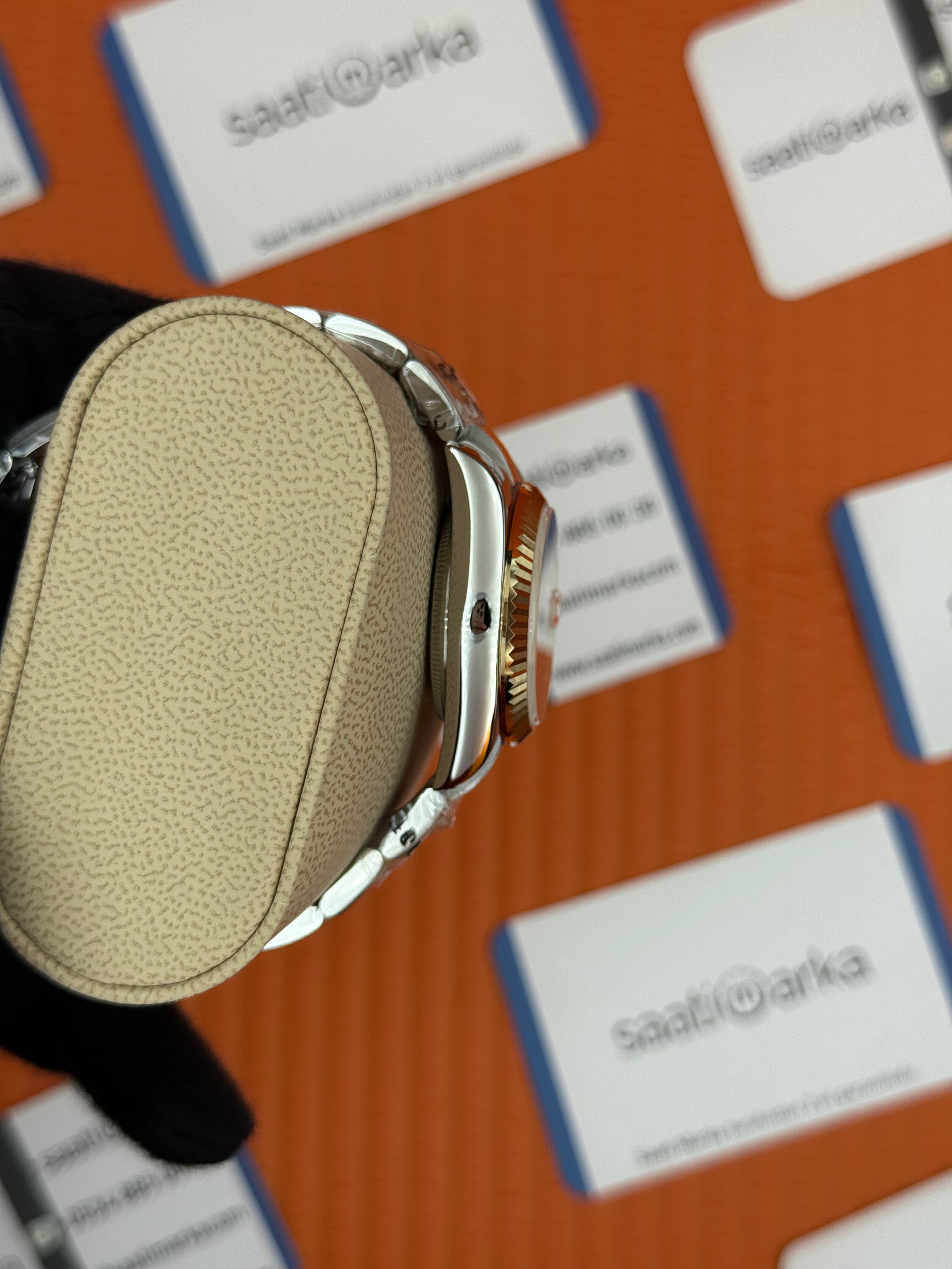 ROELX datejust 31mm beyaz baget taşlı kadran gold silver oyster kordon