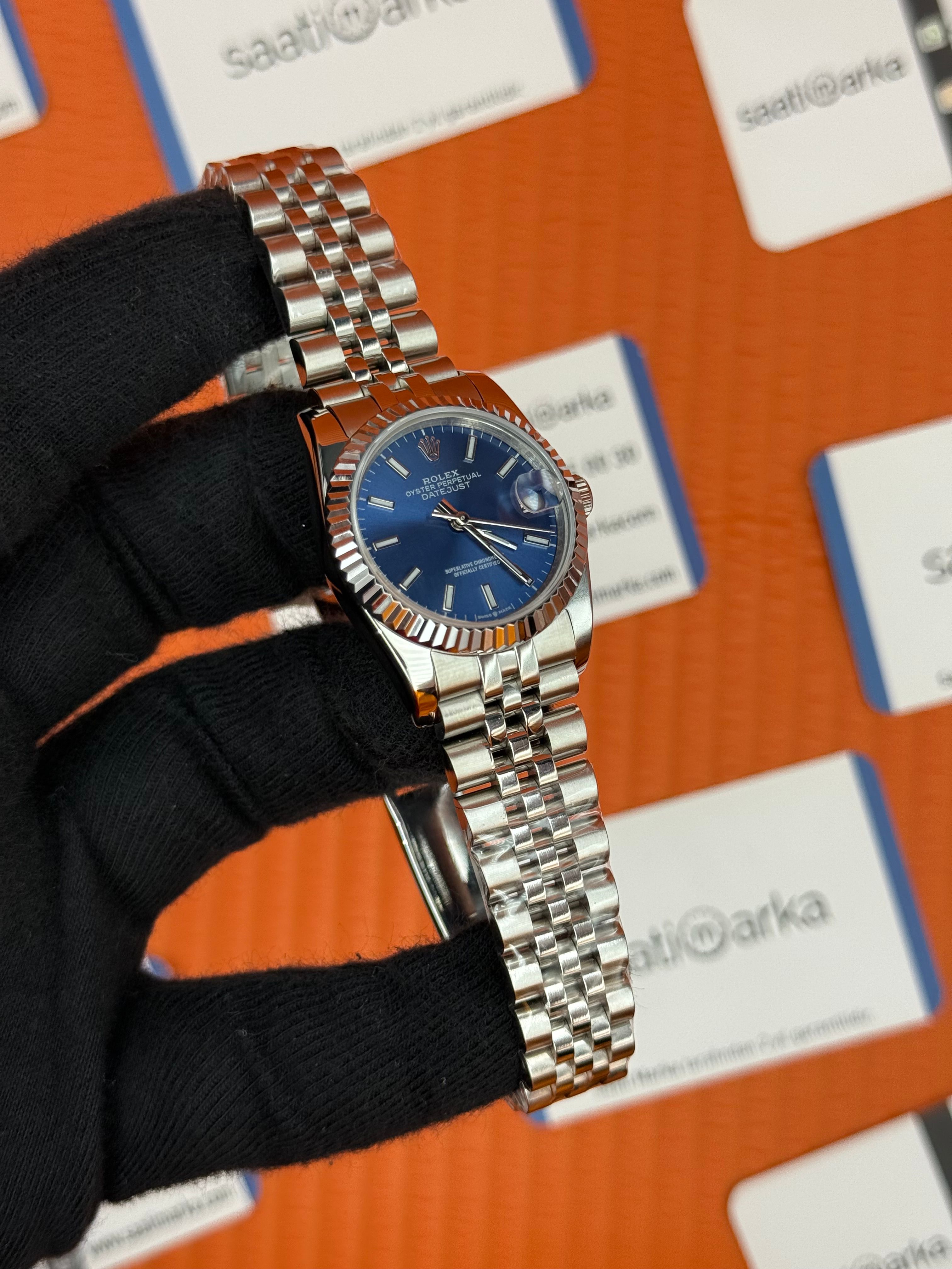 ROLEX datejust 31mm mavi kadran silver jubilee kordon