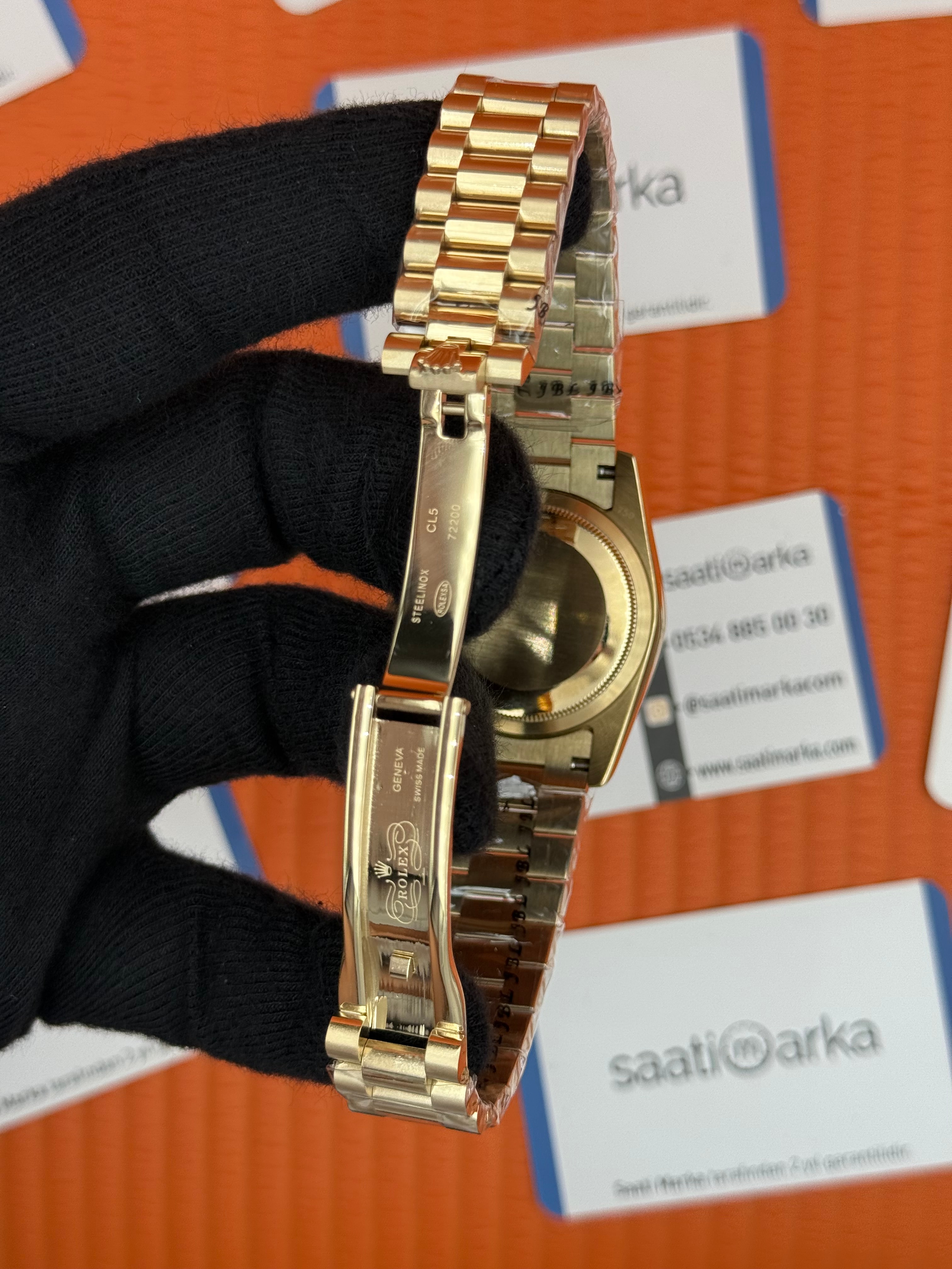 ROELX day date 36mm yeşil siyah kadran president kordon