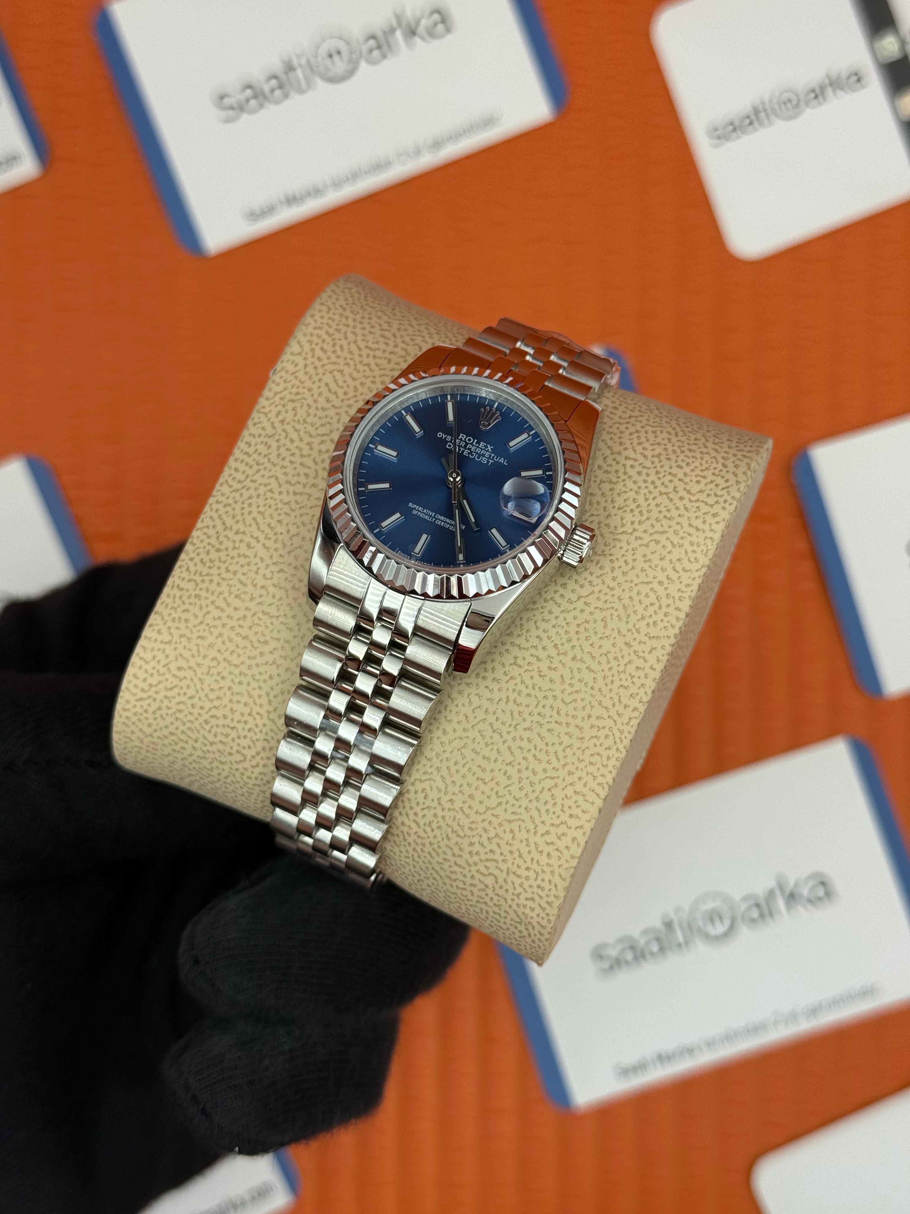 ROLEX datejust 31mm mavi kadran silver jubilee kordon
