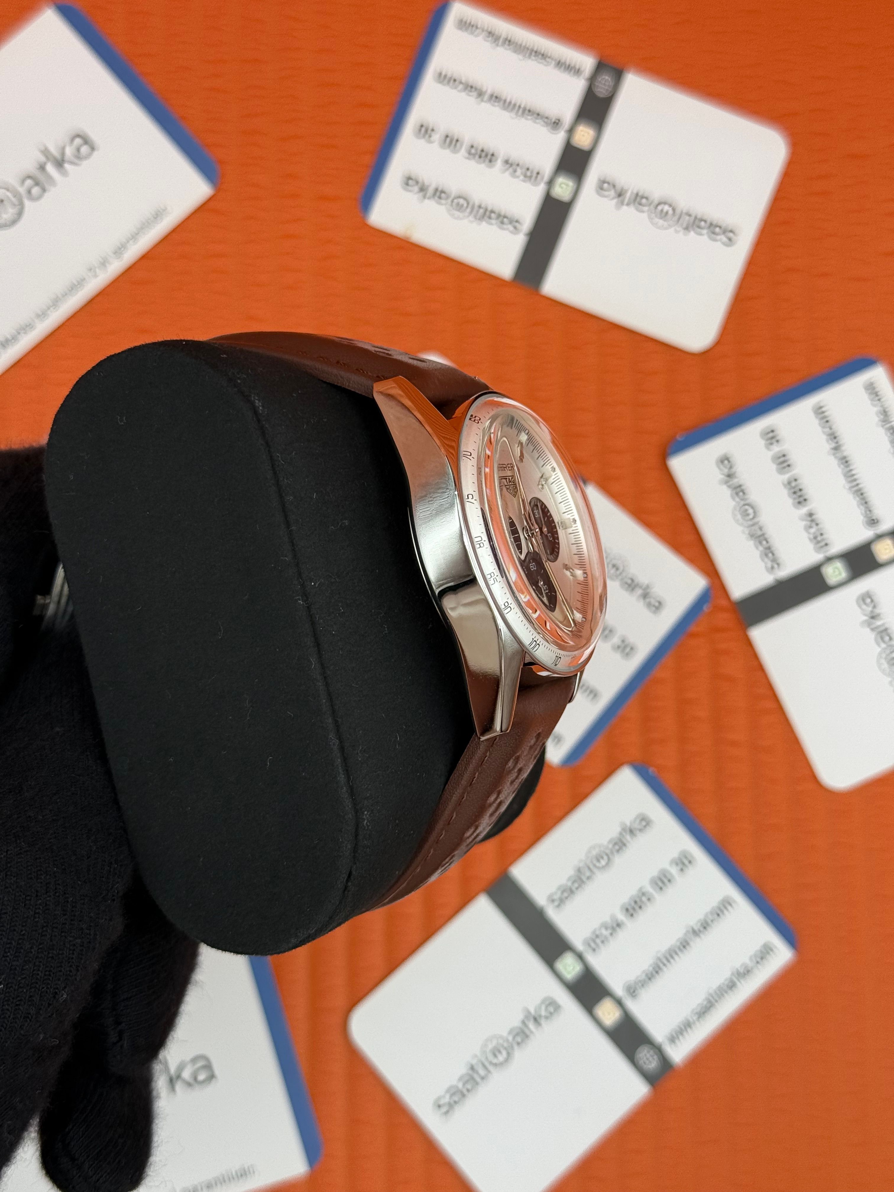 TAGHEUER CARRERA TELEMETER KAHVERENGİ DERİ KORDON 