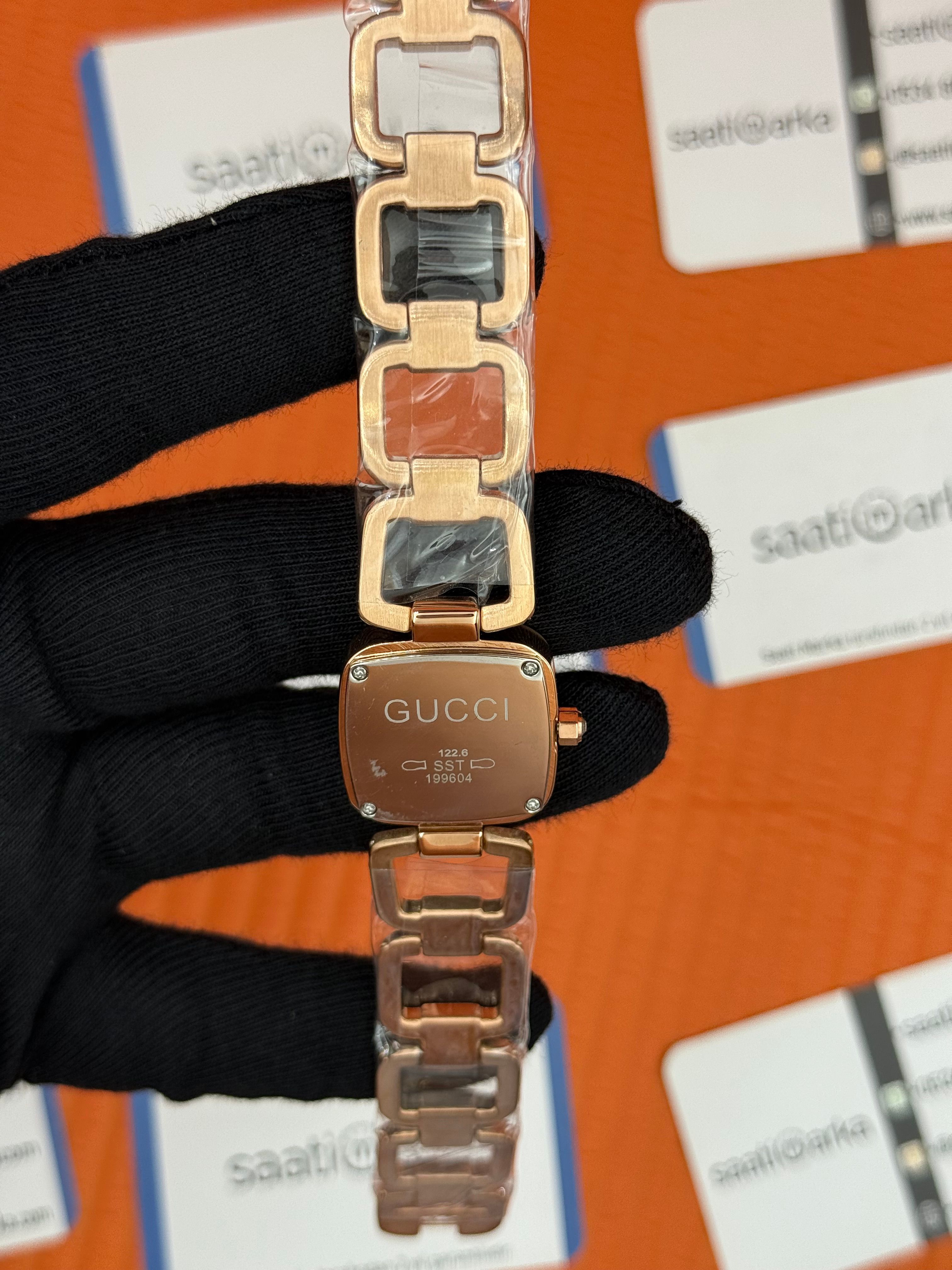 GUCCI YA125513 sedefli kadran rose kasa kordon kadın kol saati
