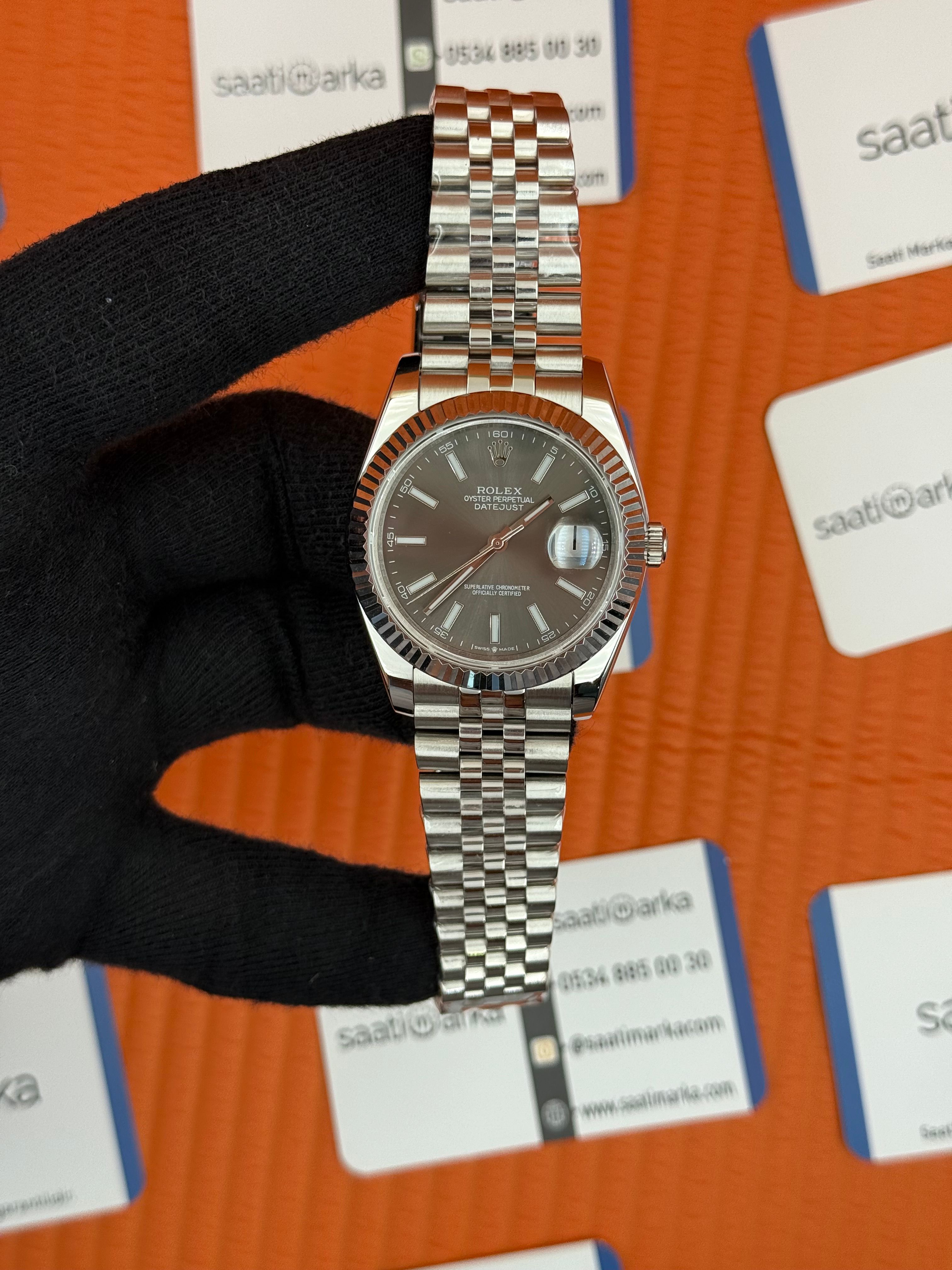 ROLEX Datejust grey dial silver jubilee kordon
