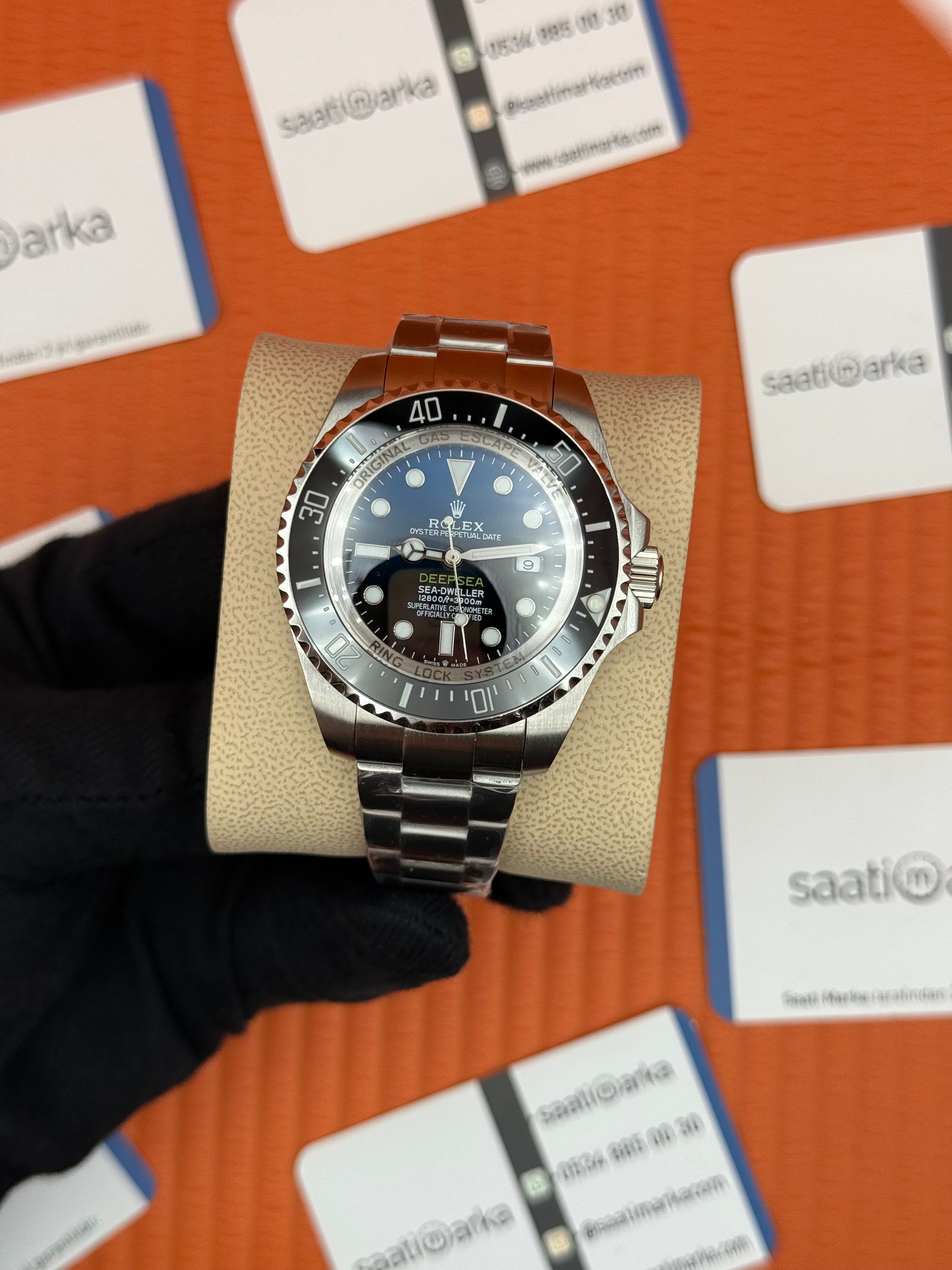 ROLEX Deepsea oyster date blue black dial silver kasa-kordon