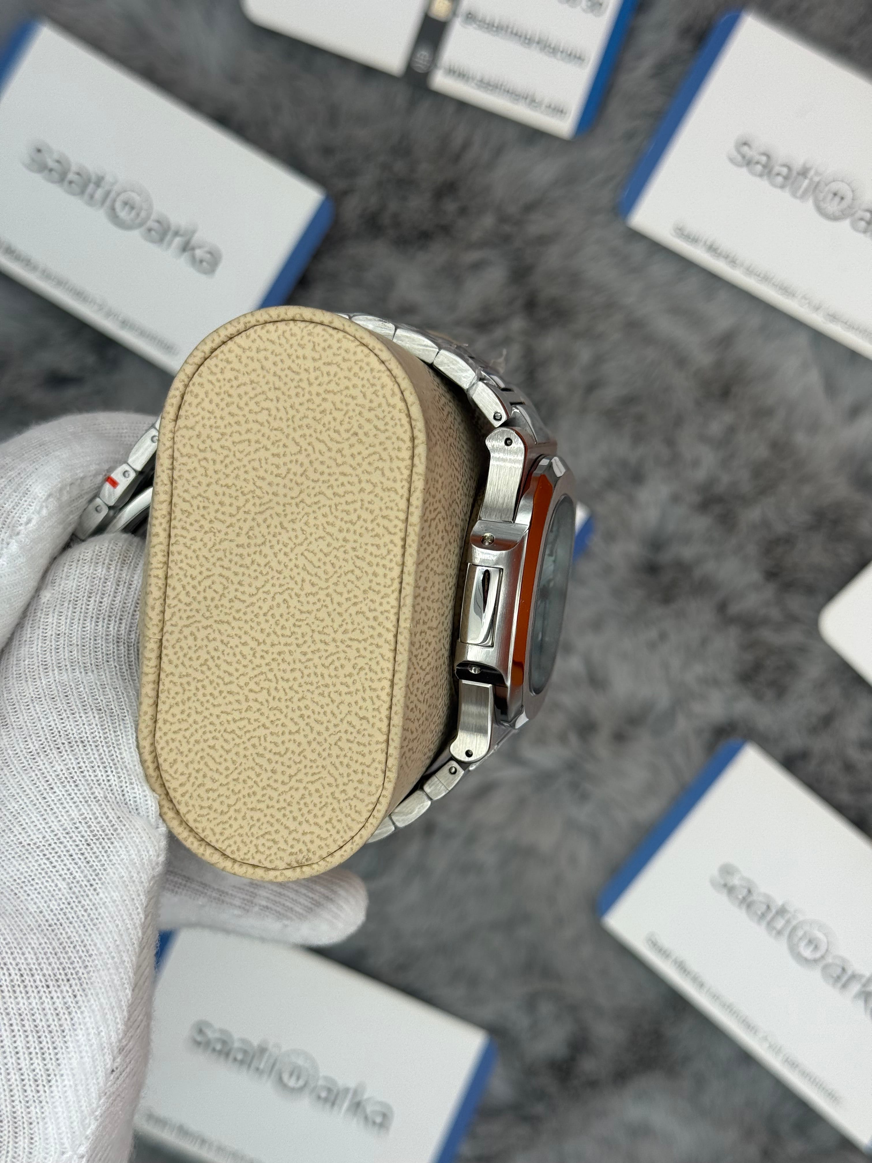 PATEK PHİLİPPE nautilus moontphase 5712 turkuaz kadran silver kasa kordon 40mm erkek kol saati