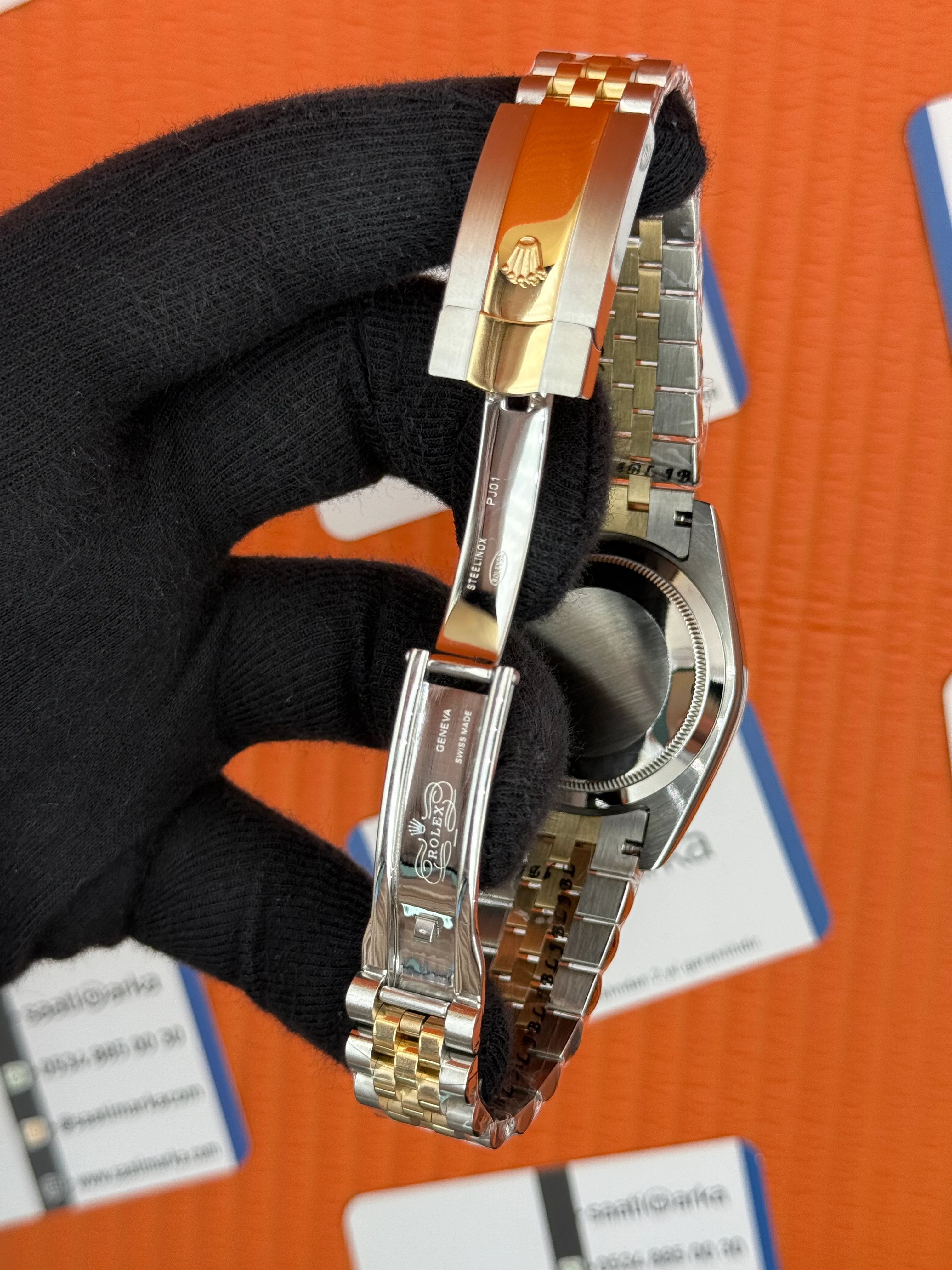 ROLEX Datejust roma rakamlı black dial gold-silver jubilee kordon