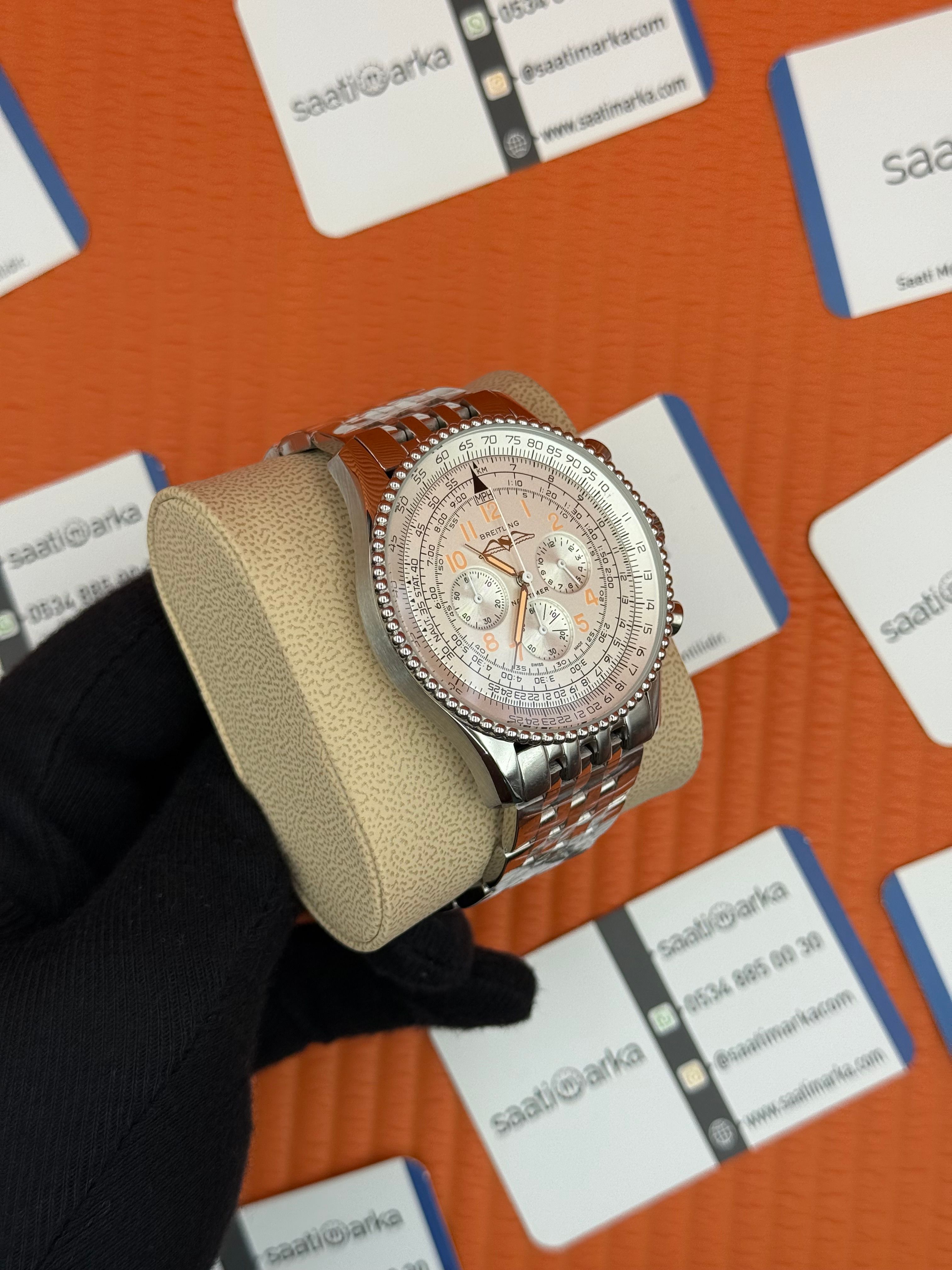 BREITLING Navitimer beyaz kadran silver kasa-kordon